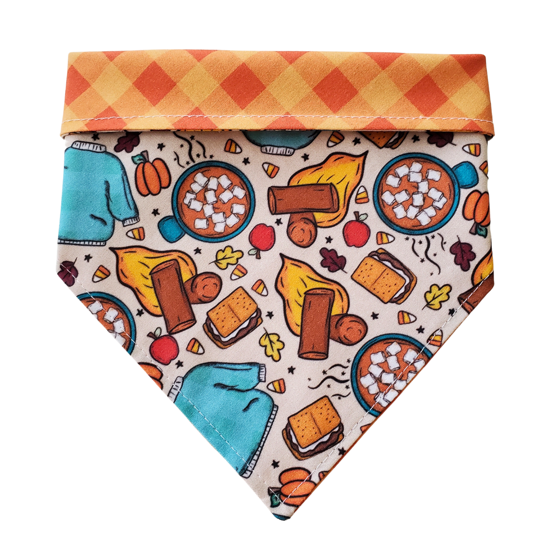 Charlie & the Hound - Cozy Fall - Reversible Dog Collar Bandana