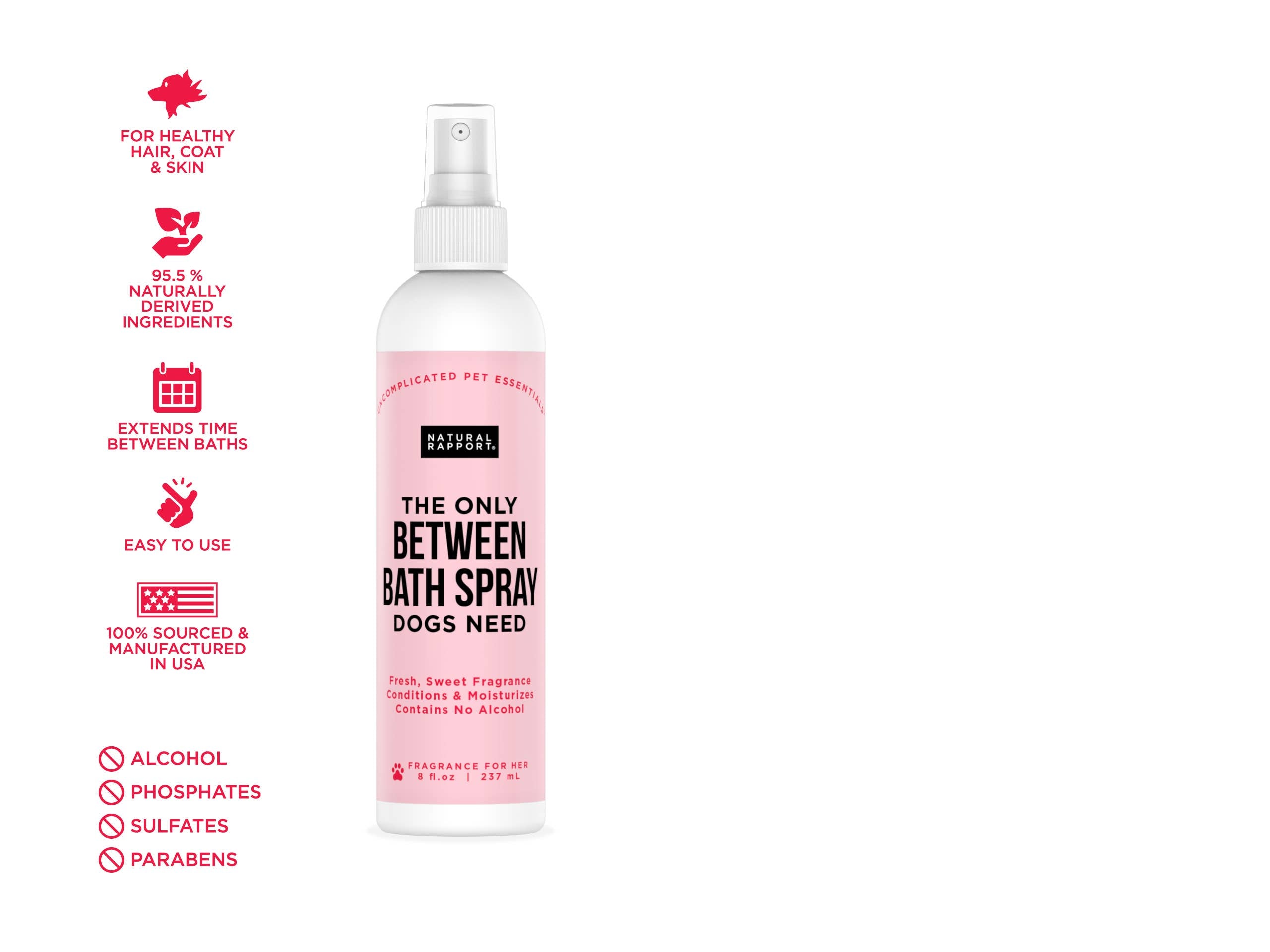 Natural Rapport - The Only Between Bath Spray Dogs Need - Floral & Coconut