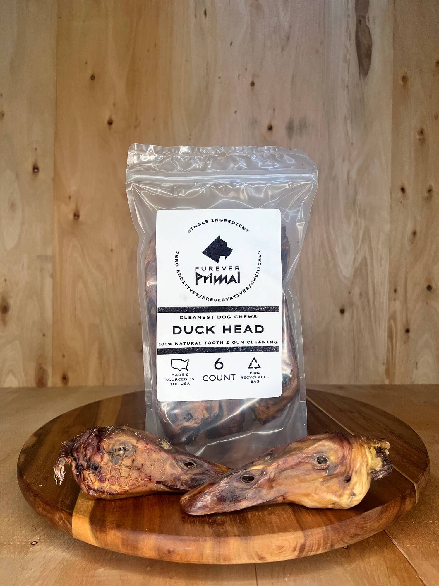 Furever Primal - Bagged Dog Chew: Duck Head - Natural Single Ingredient