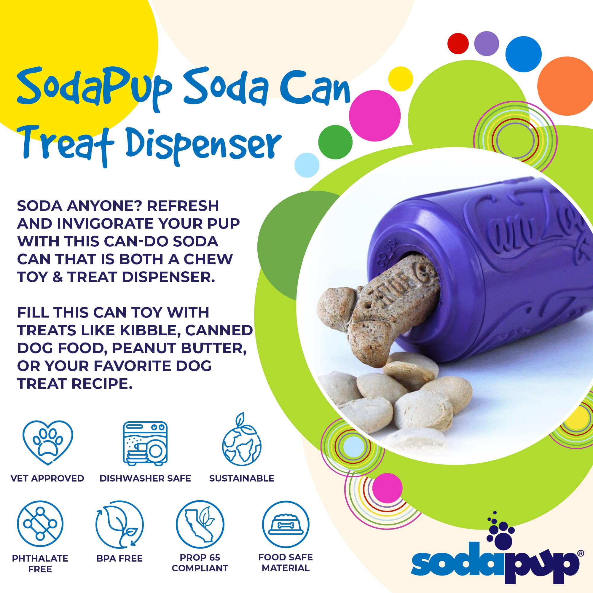 SodaPup - SP Can Toy - Chew Toy - Treat Dispenser-Purple