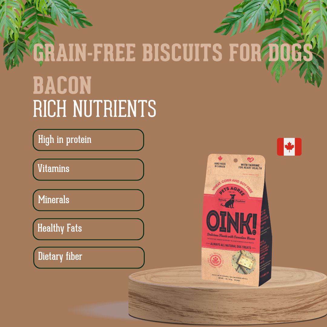 The Granville Island Pet Treatery - Bacon Grain-Free Biscuits For Medium & Larger Dogs 1lb