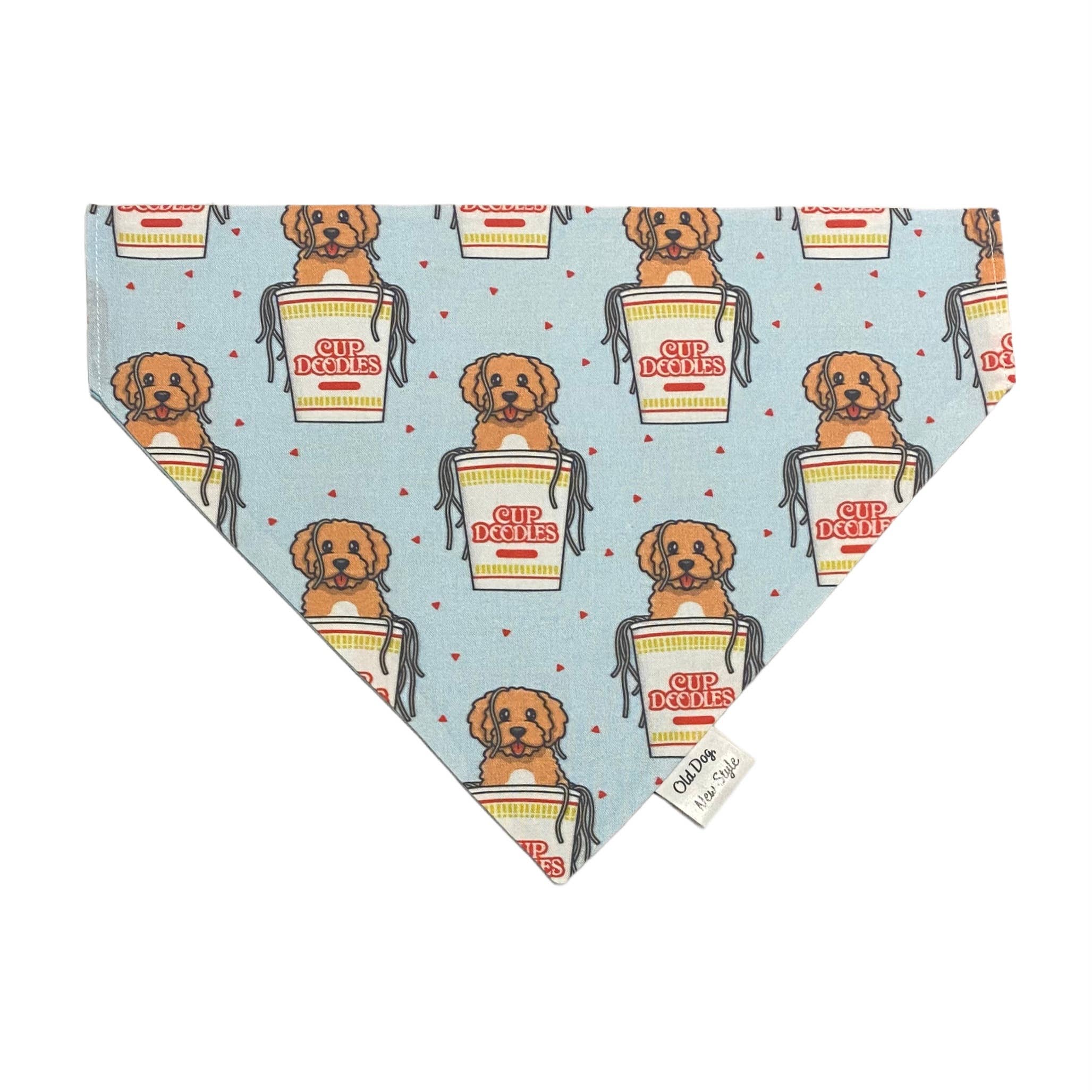 Old Dog, New Style - Blue Cup of Doodle Dog Bandana