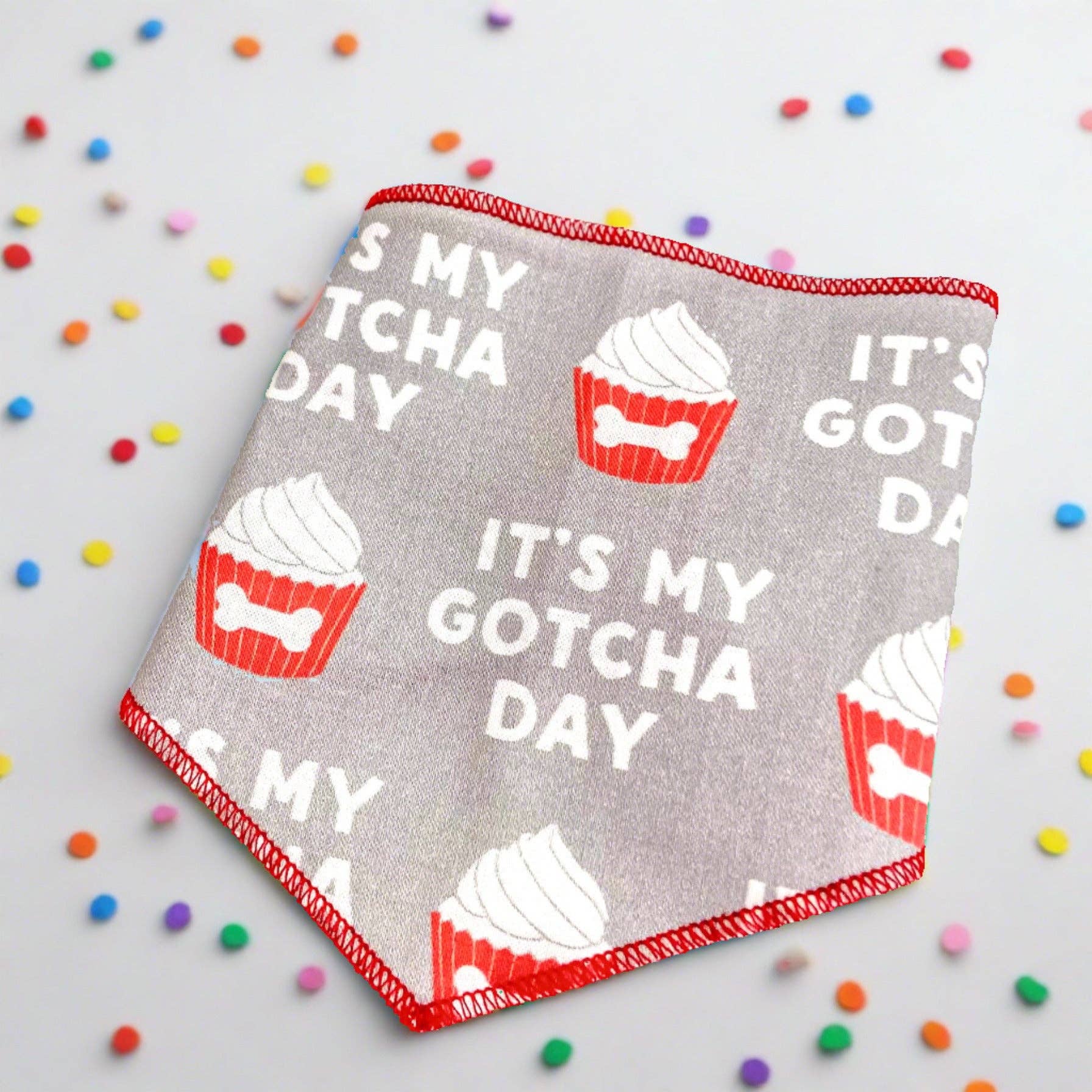 Doggish - Scarlet & Gray Buckeye Gotcha Day Rescue Dog Bandana