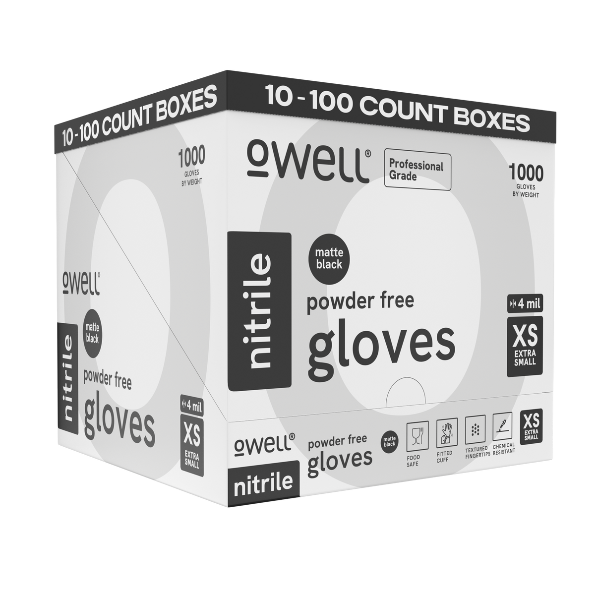 OWELL LLC - OWELL Black 4mil Nitrile Disposable Gloves (100 Count)