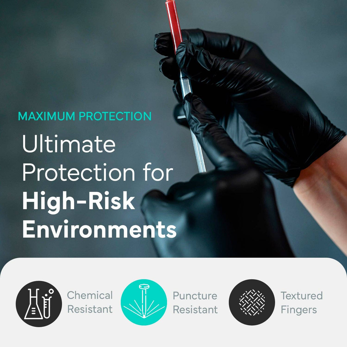 OWELL LLC - OWELL Black 4mil Nitrile Disposable Gloves (100 Count)