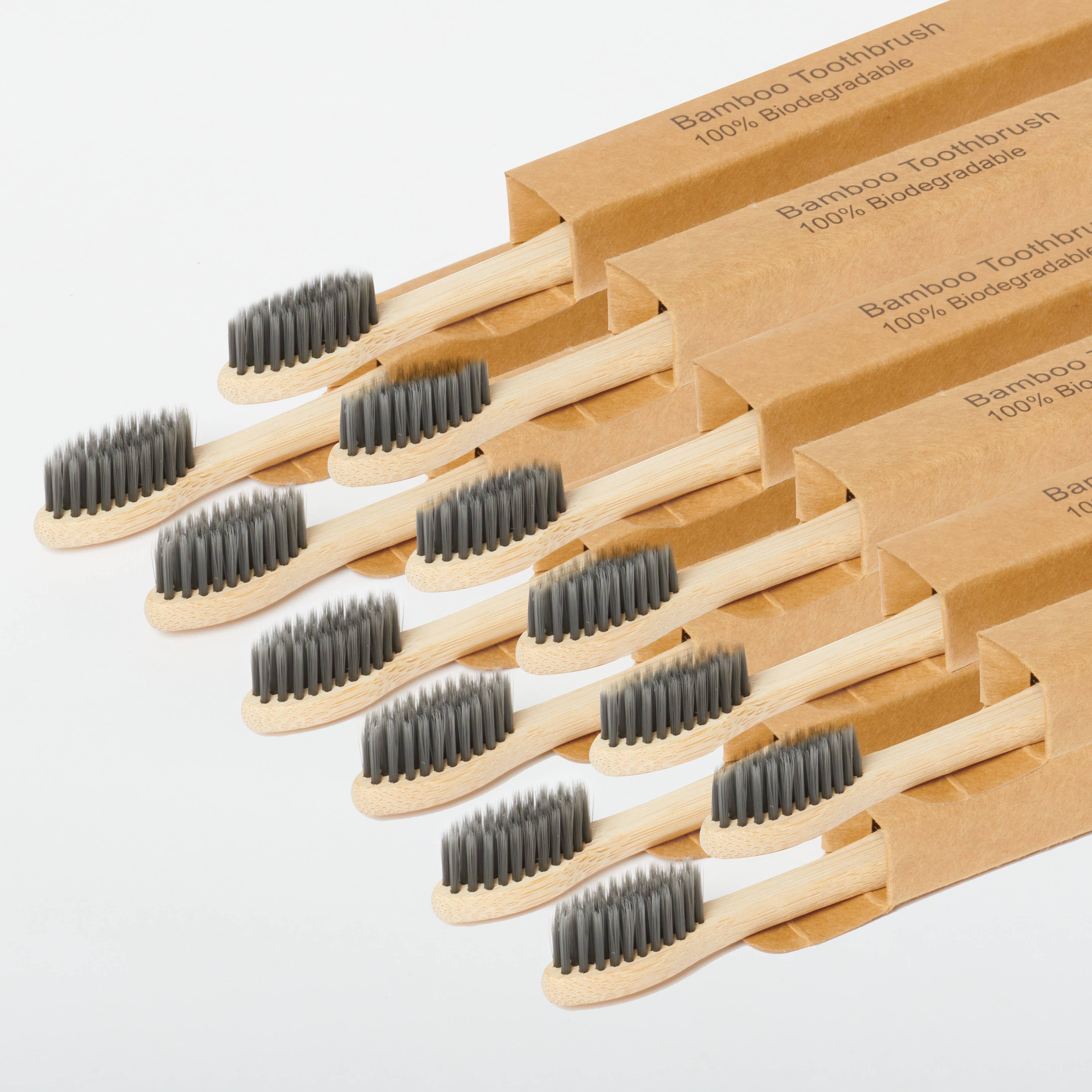 Desesh - Bamboo Toothbrushes (Unbranded, Individual Cardboard Boxes)