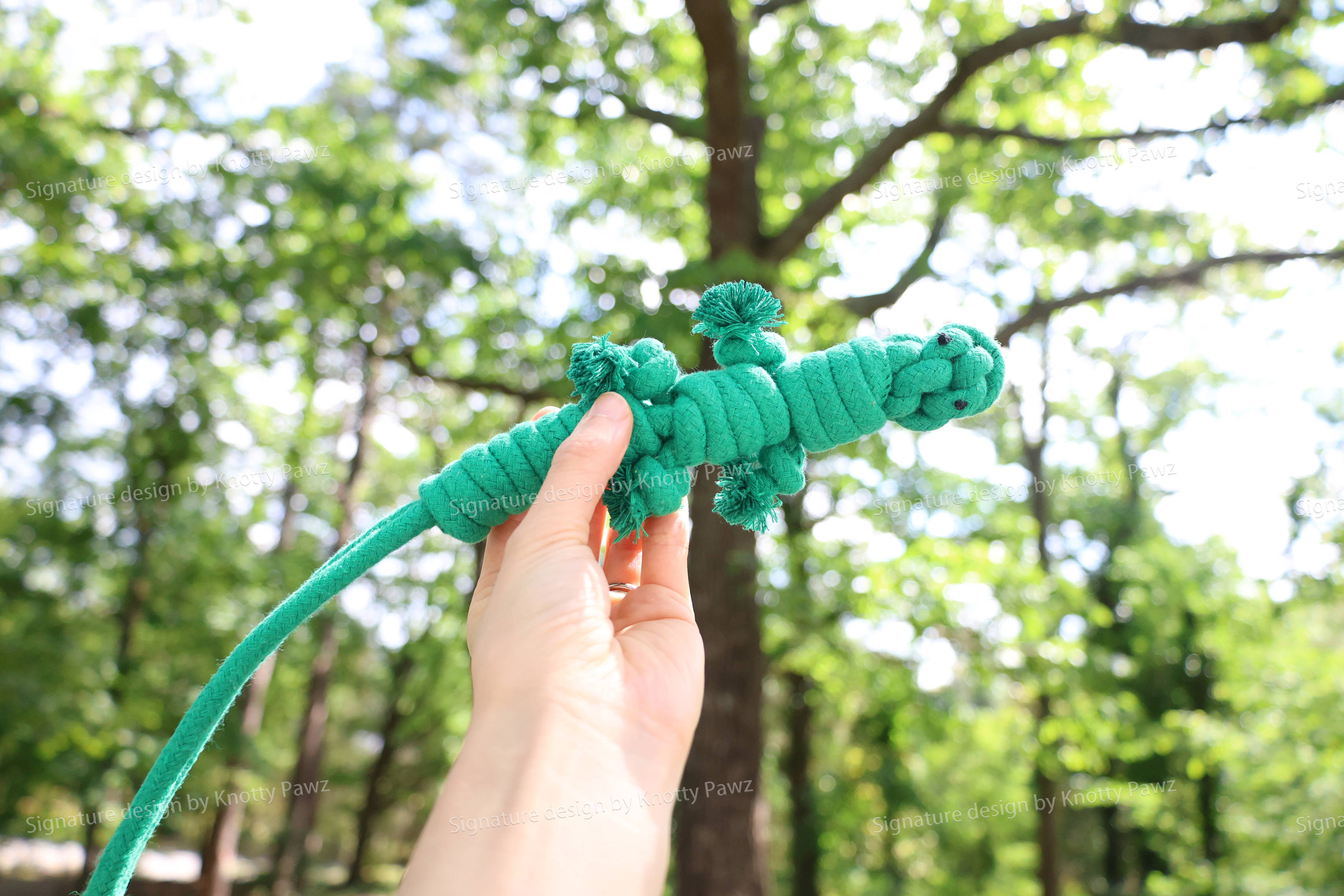Handmade Eco-Friendly Green Lizard Dog Rope Toys