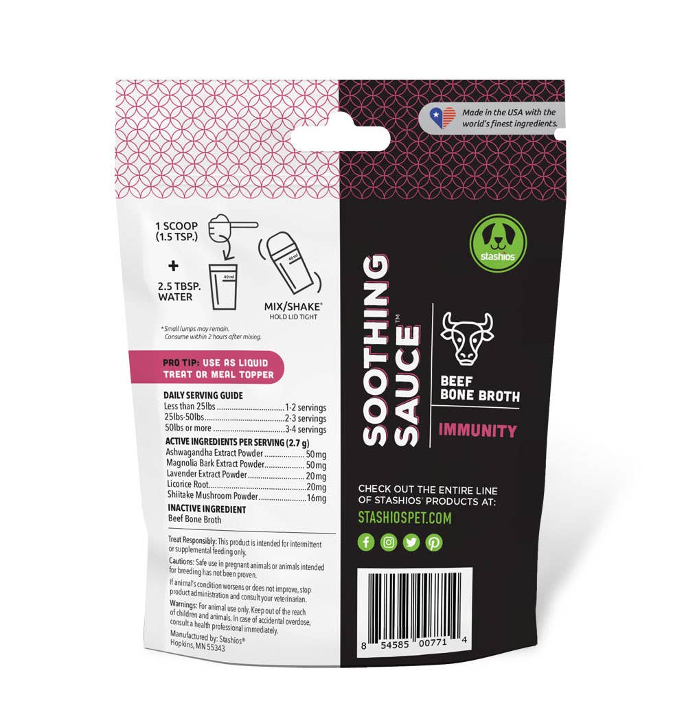 Stashios - Soothing Sauce™, Beef/Immunity, 3oz Bulk Bag