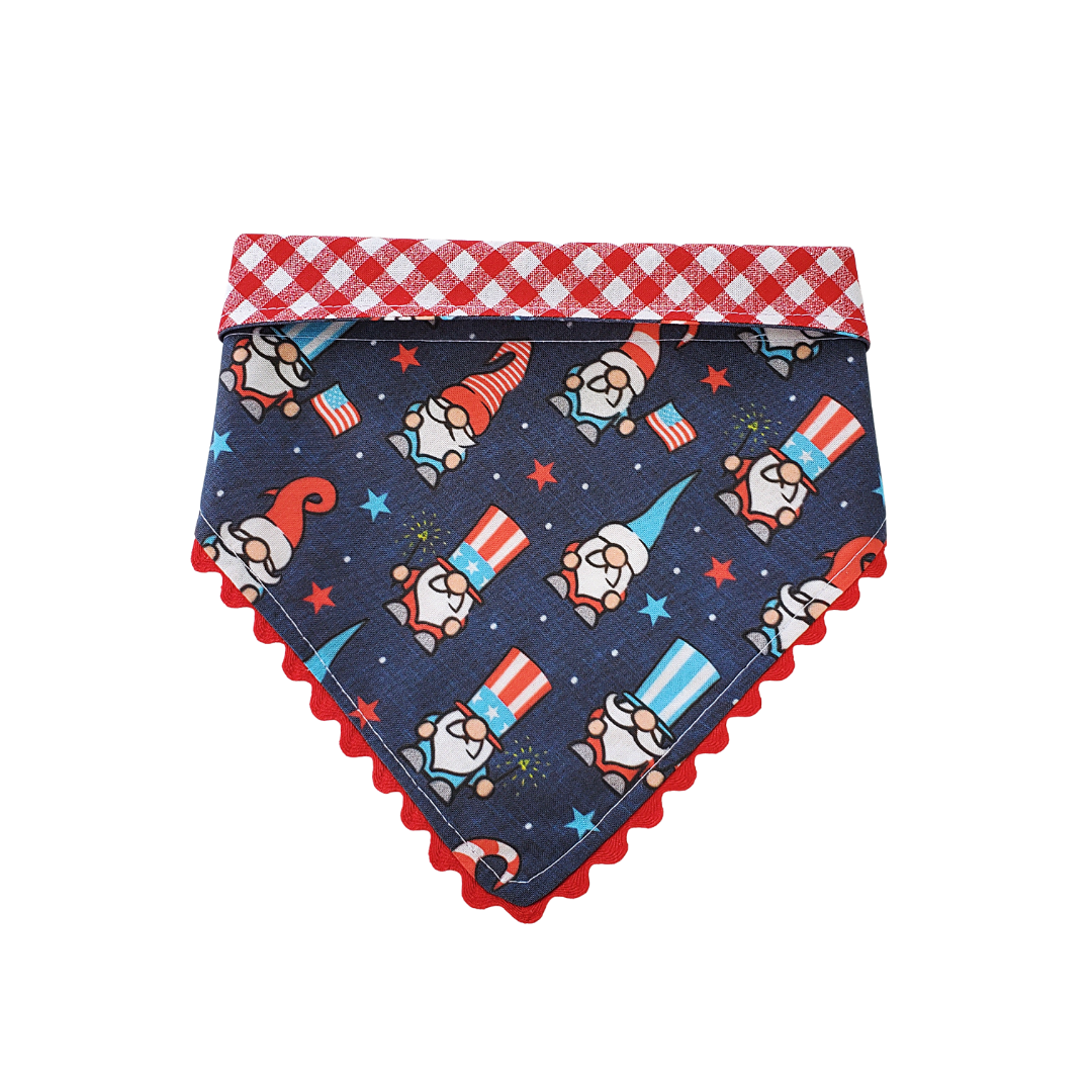 Charlie & the Hound - Patriotic Gnomes - Reversible Dog Collar Bandana