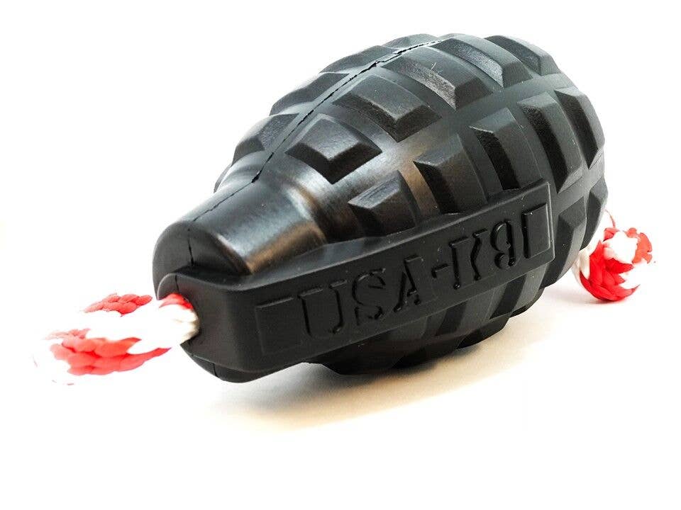 SodaPup - USA-K9 Magnum Grenade - Chew Toy - Reward Toy - Black
