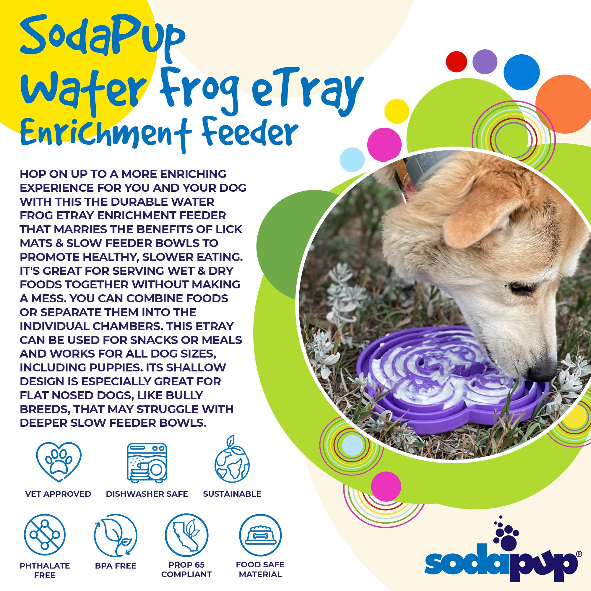 SodaPup - Water Frog Design eTray Enrichment Tray for Dogs - Purple