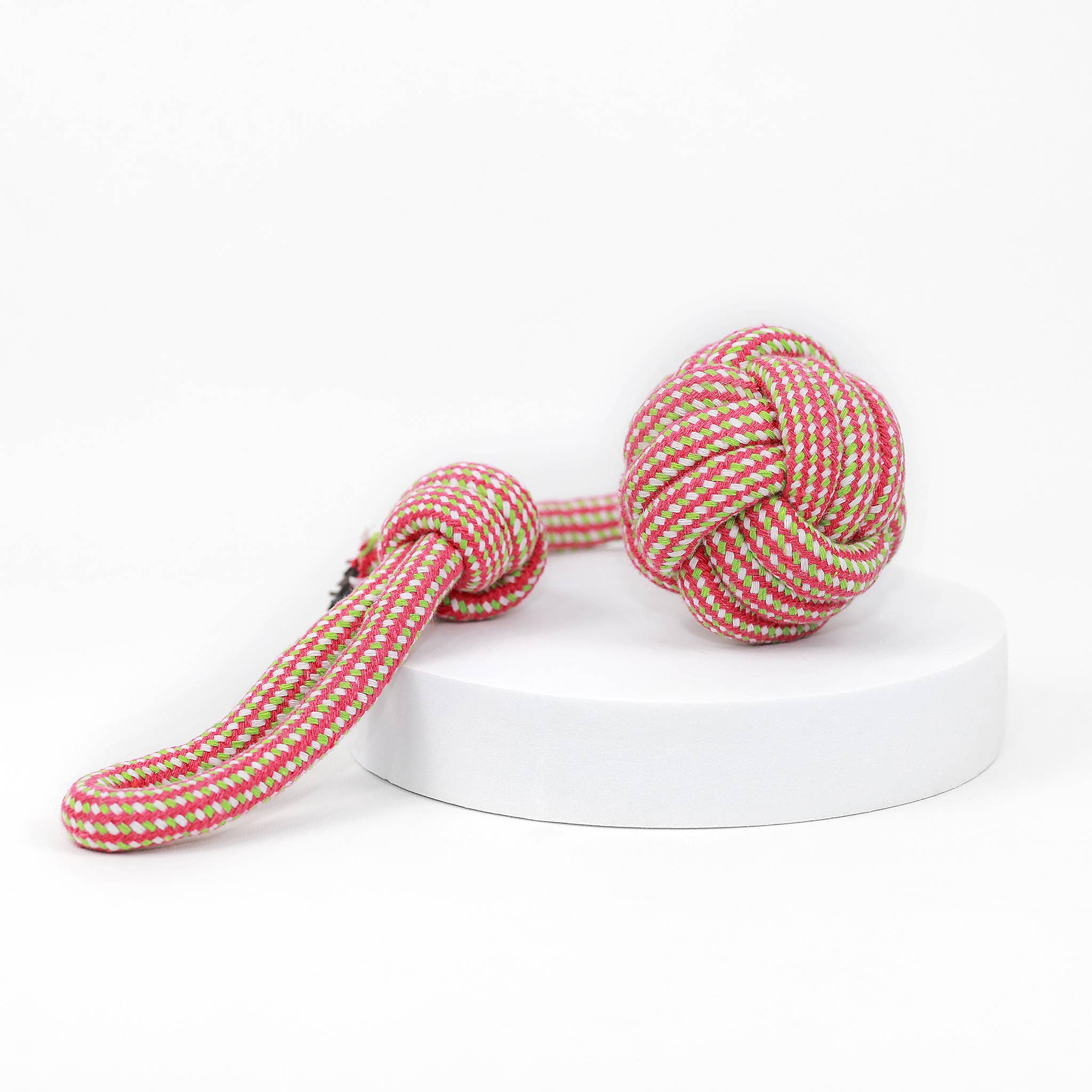 CSCORD International LLC - Pink and Green Tug Rope Ball | Handmade| Sustainable| Loop