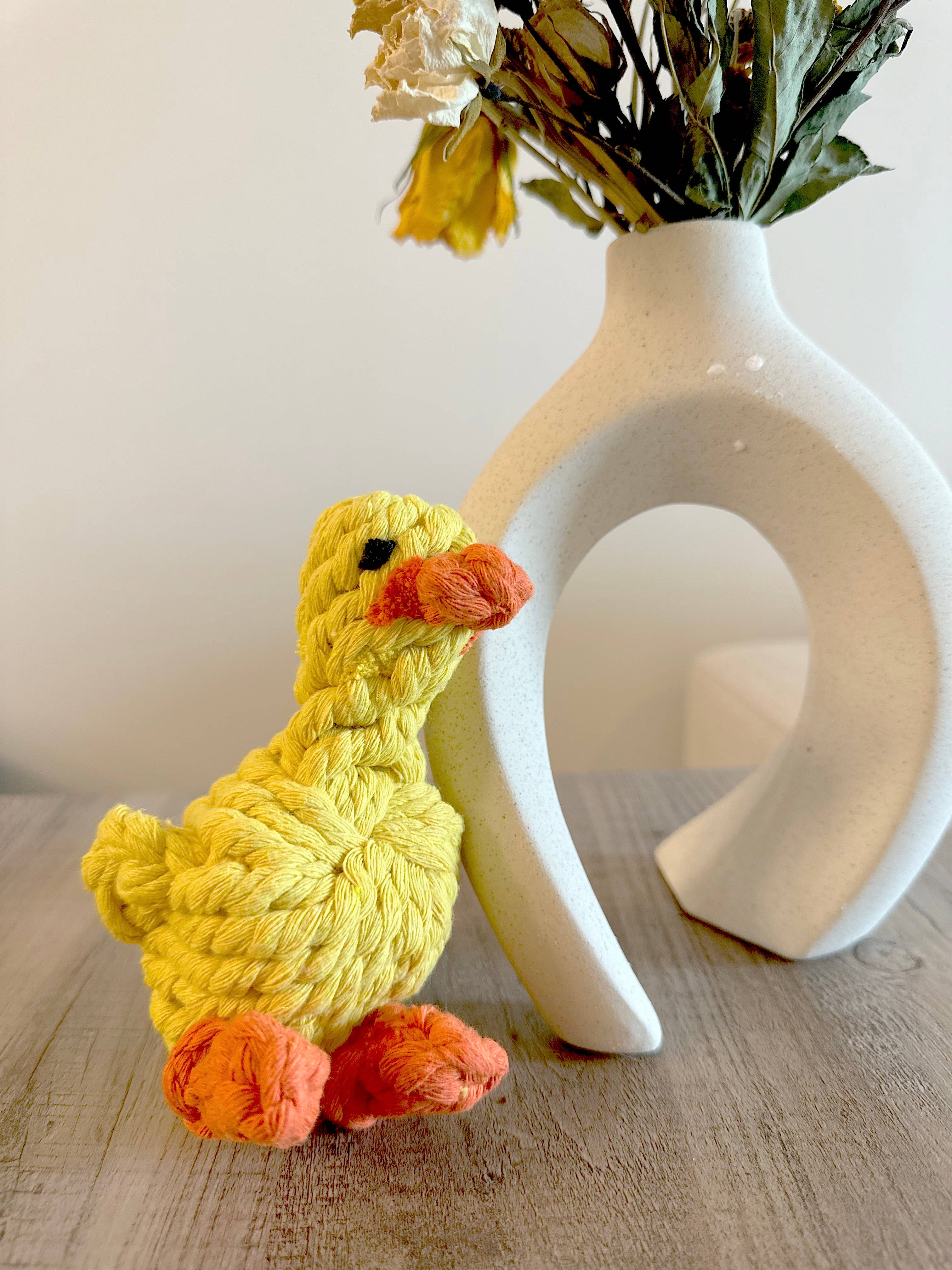 Handmade Sustainable Yellow Duck Rope Toys