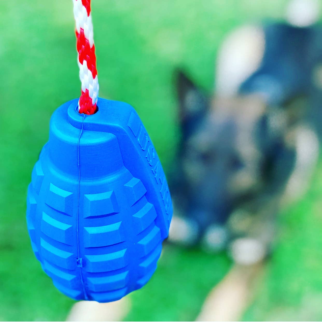 SodaPup Dog Toys - USA-K9 Grenade - Chew Toy - Reward Toy - Blue