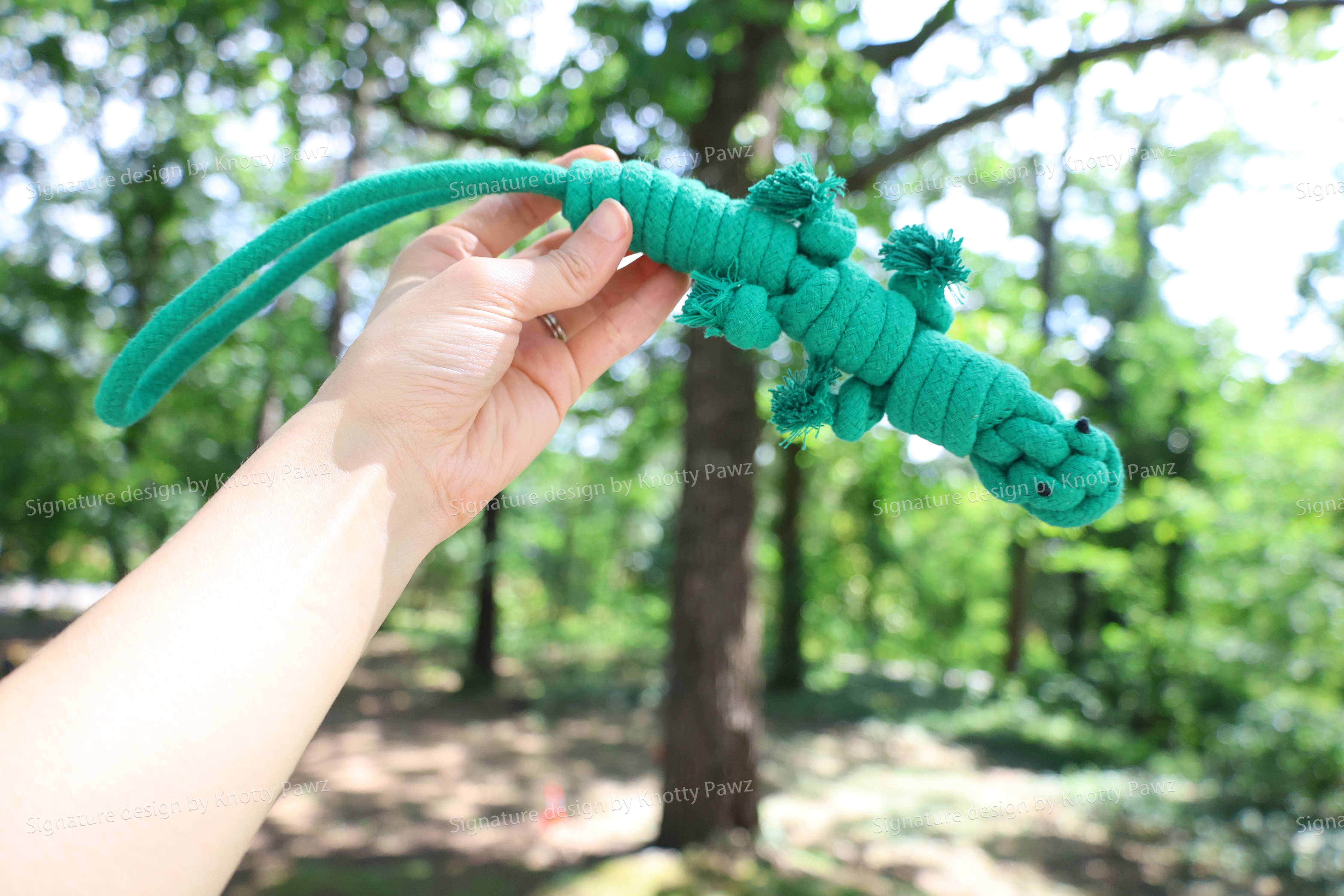 Handmade Eco-Friendly Green Lizard Dog Rope Toys