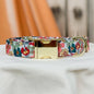 doggish - Vintage inspired spring floral dog collar with gold hardware