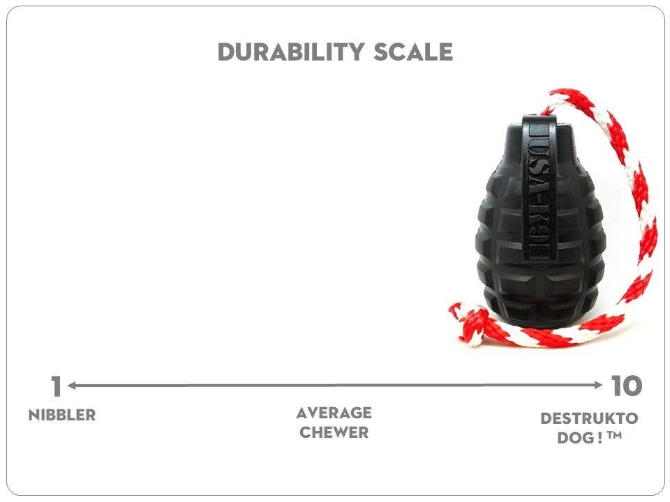 SodaPup - USA-K9 Magnum Grenade - Chew Toy - Reward Toy - Black