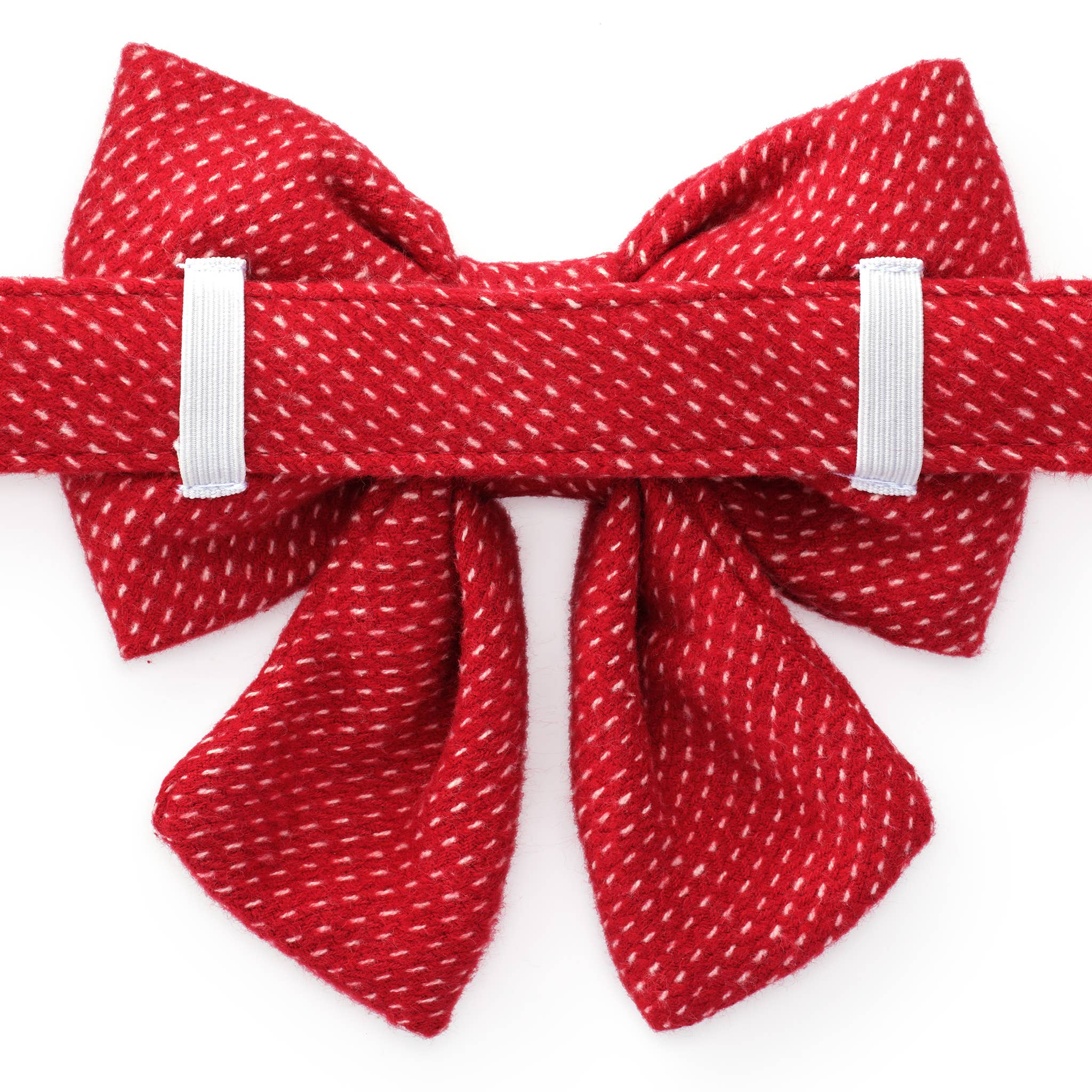 The Foggy Dog - Berry Stitch Flannel Holiday Lady Dog Bow: Small