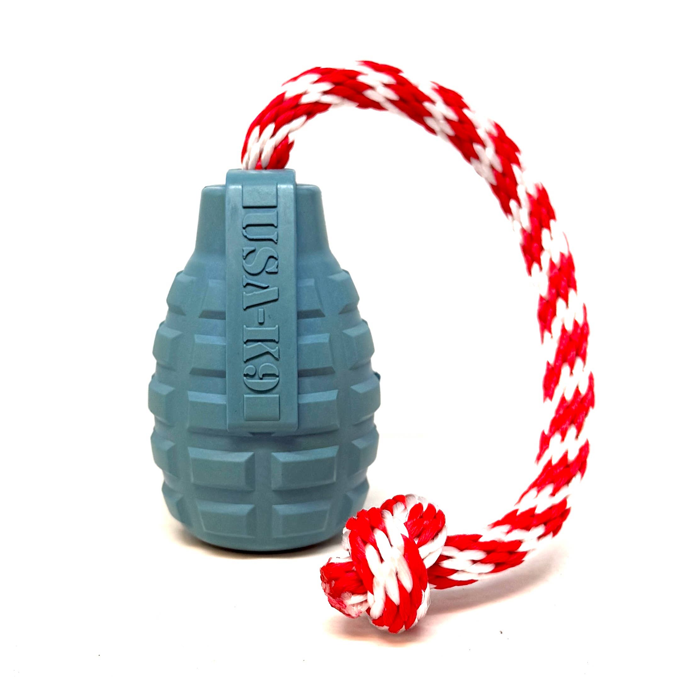 SodaPup Dog Toys - USA-K9 Grenade - Chew Toy - Reward Toy - Blue