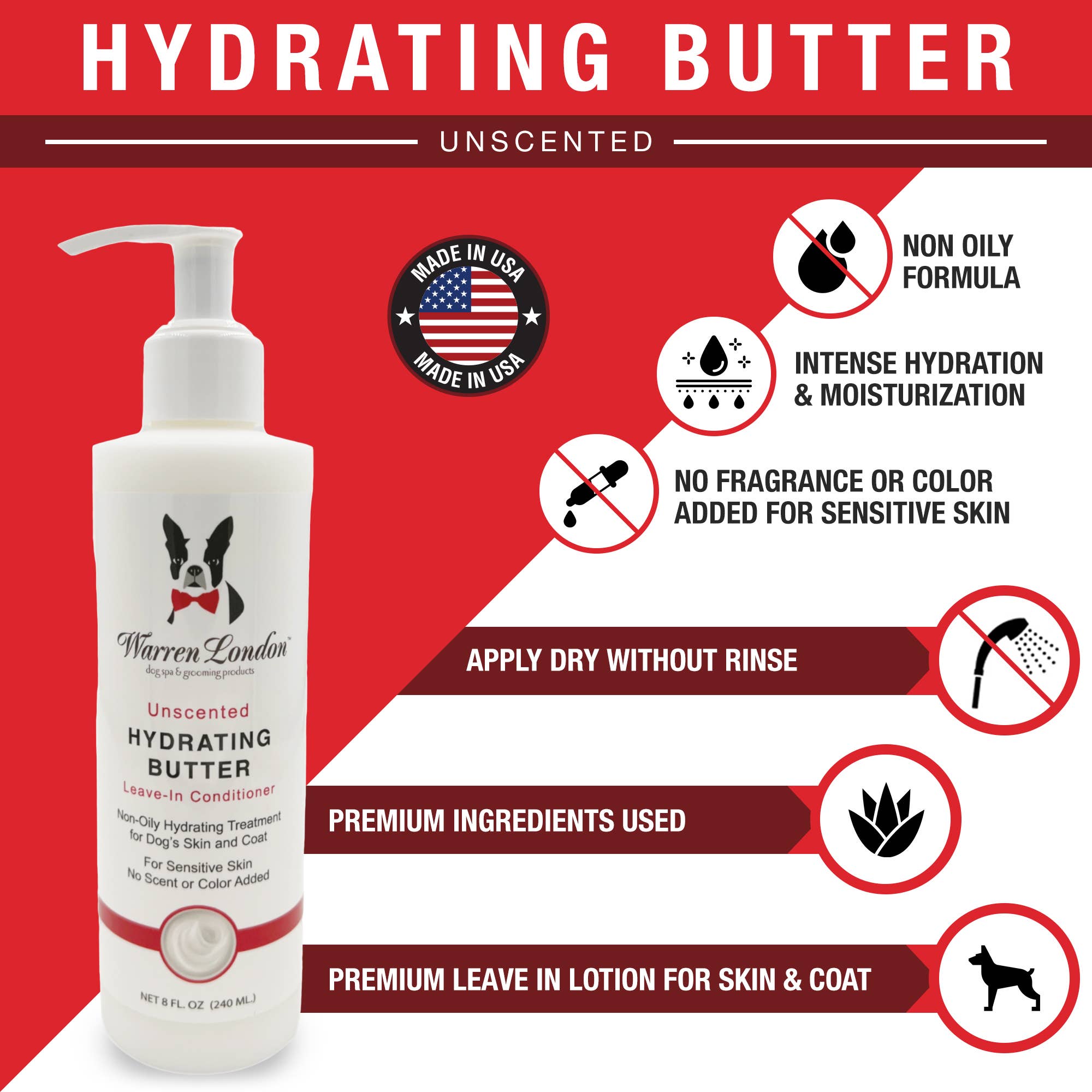 Warren London Dog Products - Hydrating Butter Leave-In Lotion - 3 Scents - 2 Sizes