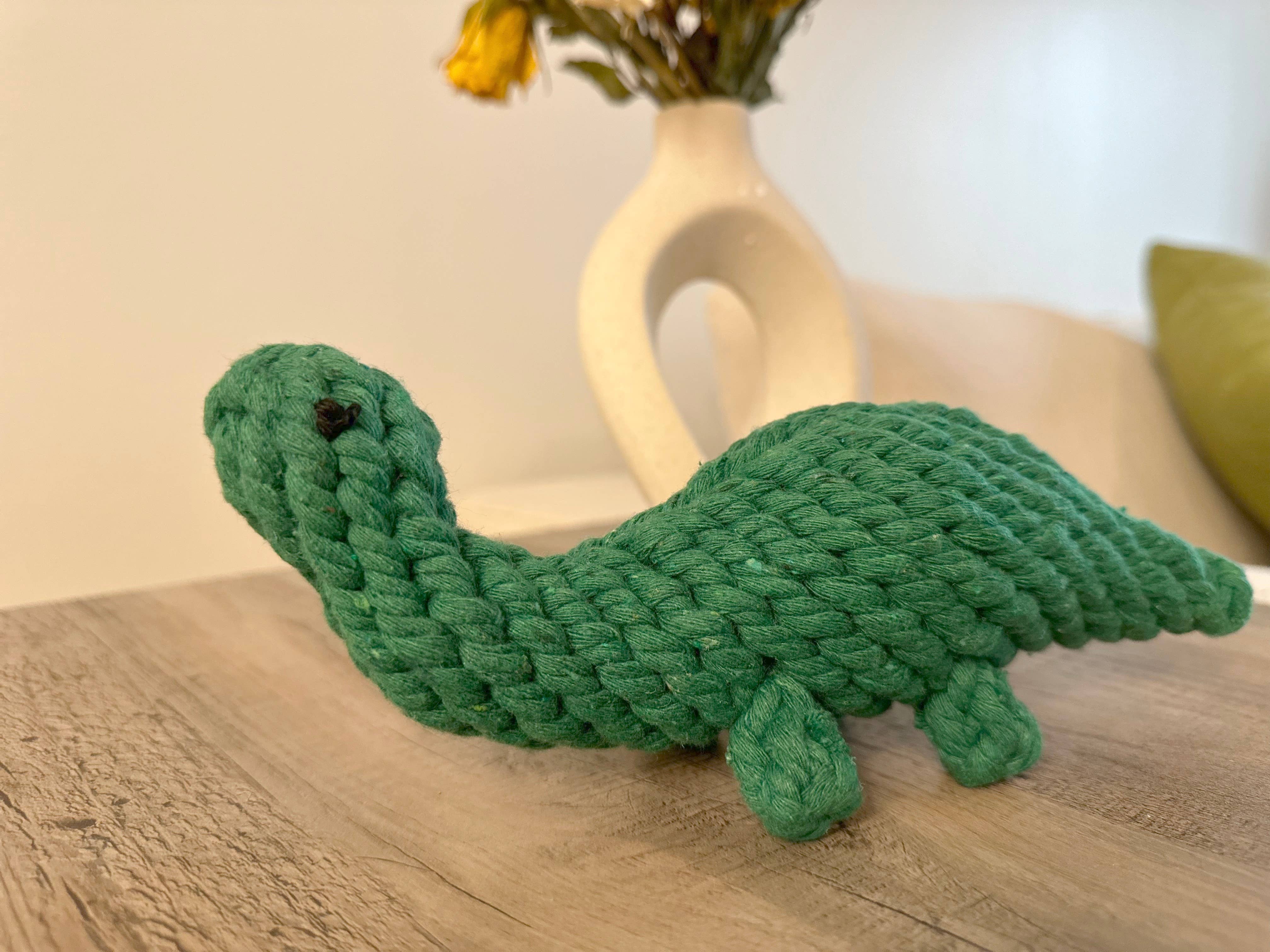 Handmade Sustainable Green Dinosaur Rope Toys
