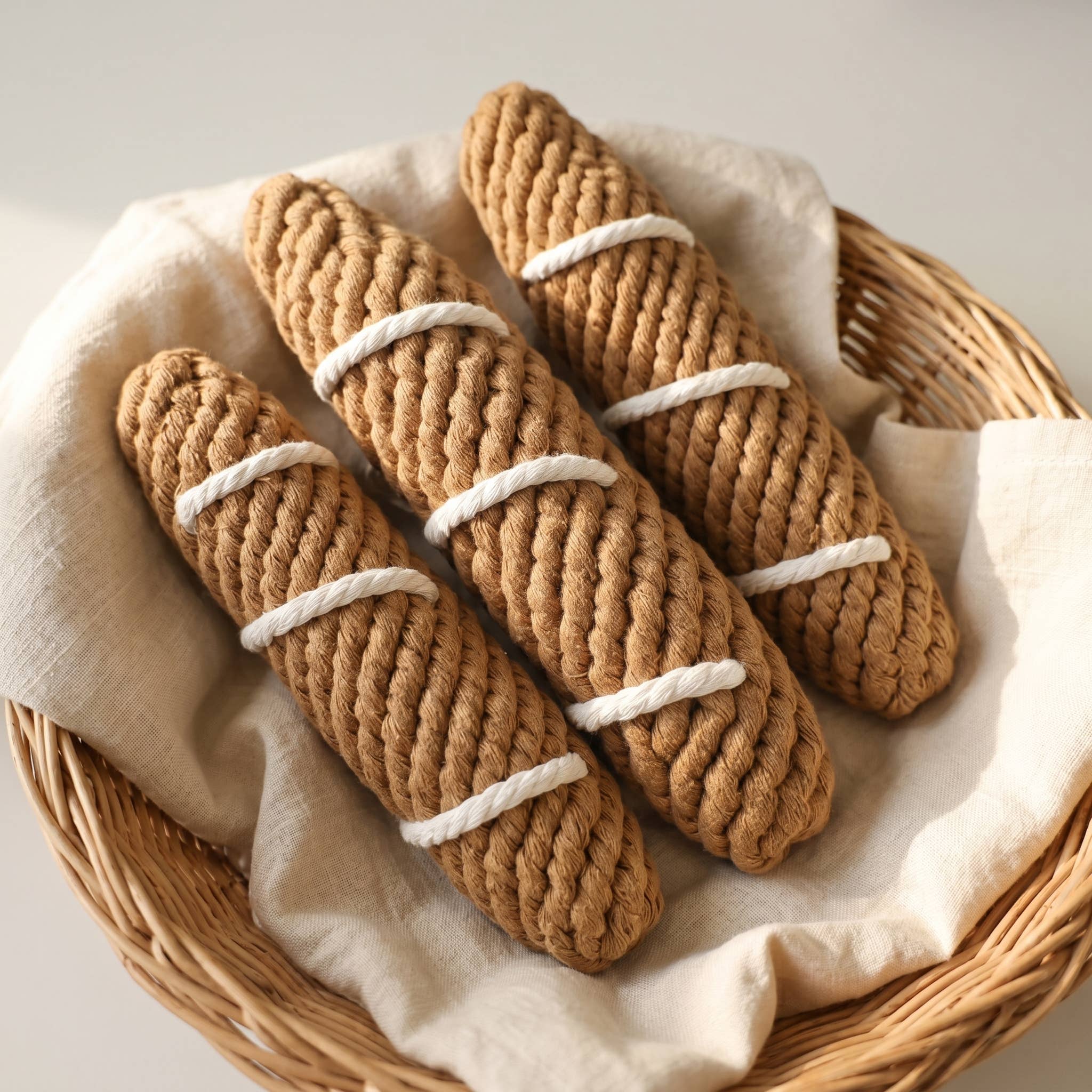 Monli Handcrafted Pet Toys - Handcrafted Baguette Pet Toy | Sustainable | Chew Toy