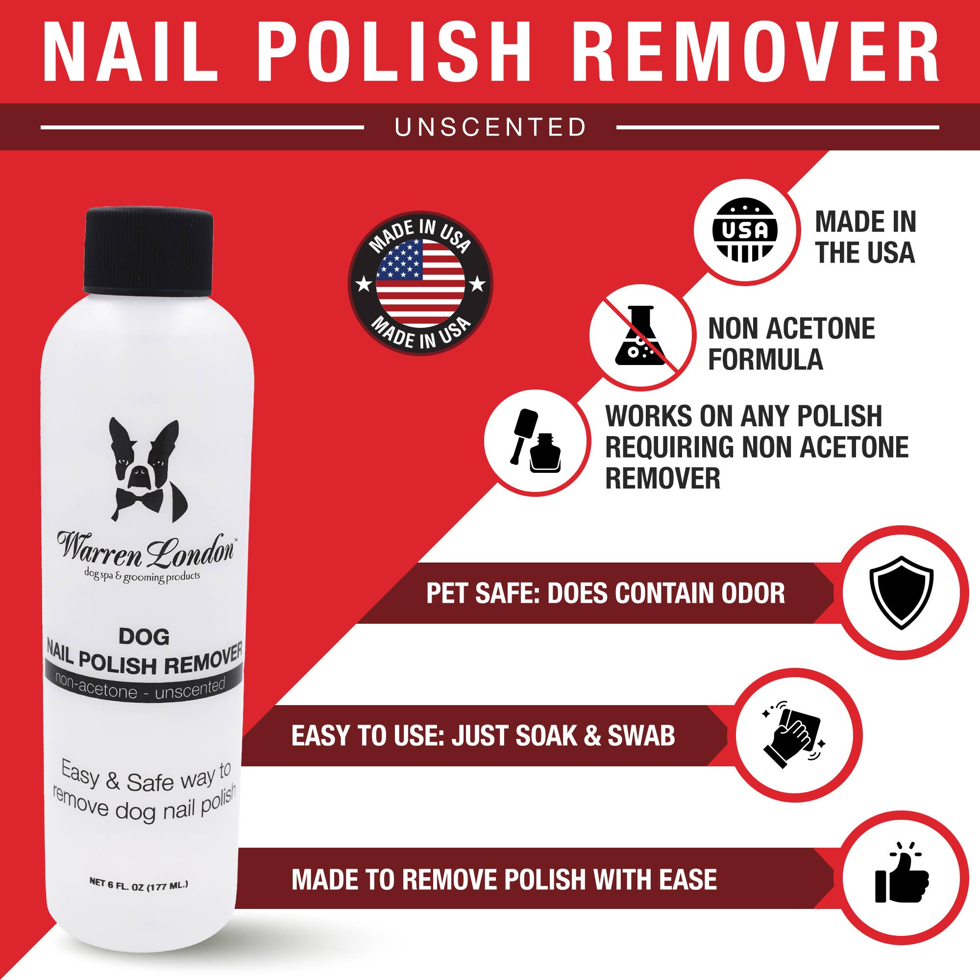 Warren London Dog Products - Dog Nail Polish Remover - 8 oz