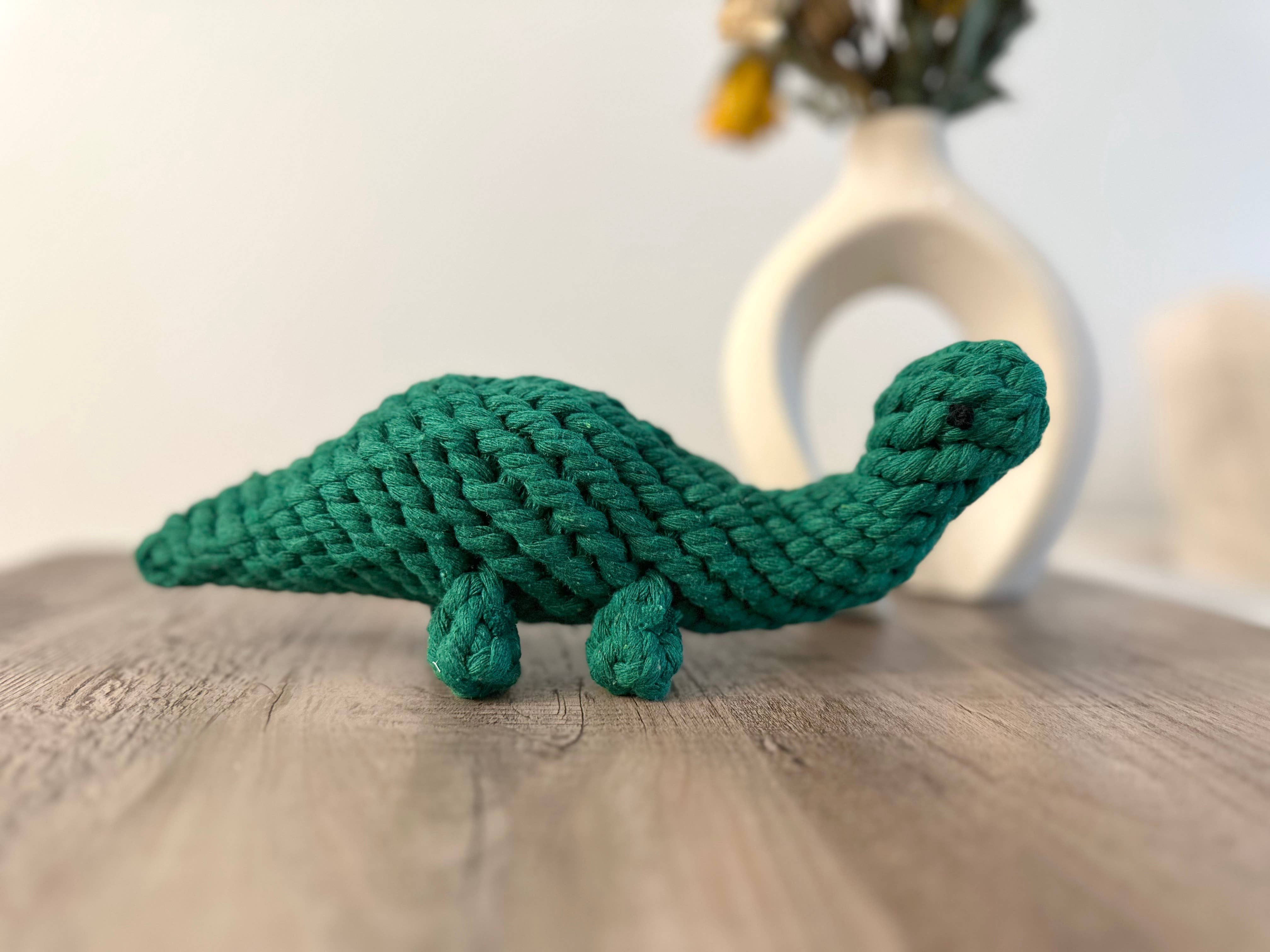 Handmade Sustainable Green Dinosaur Rope Toys