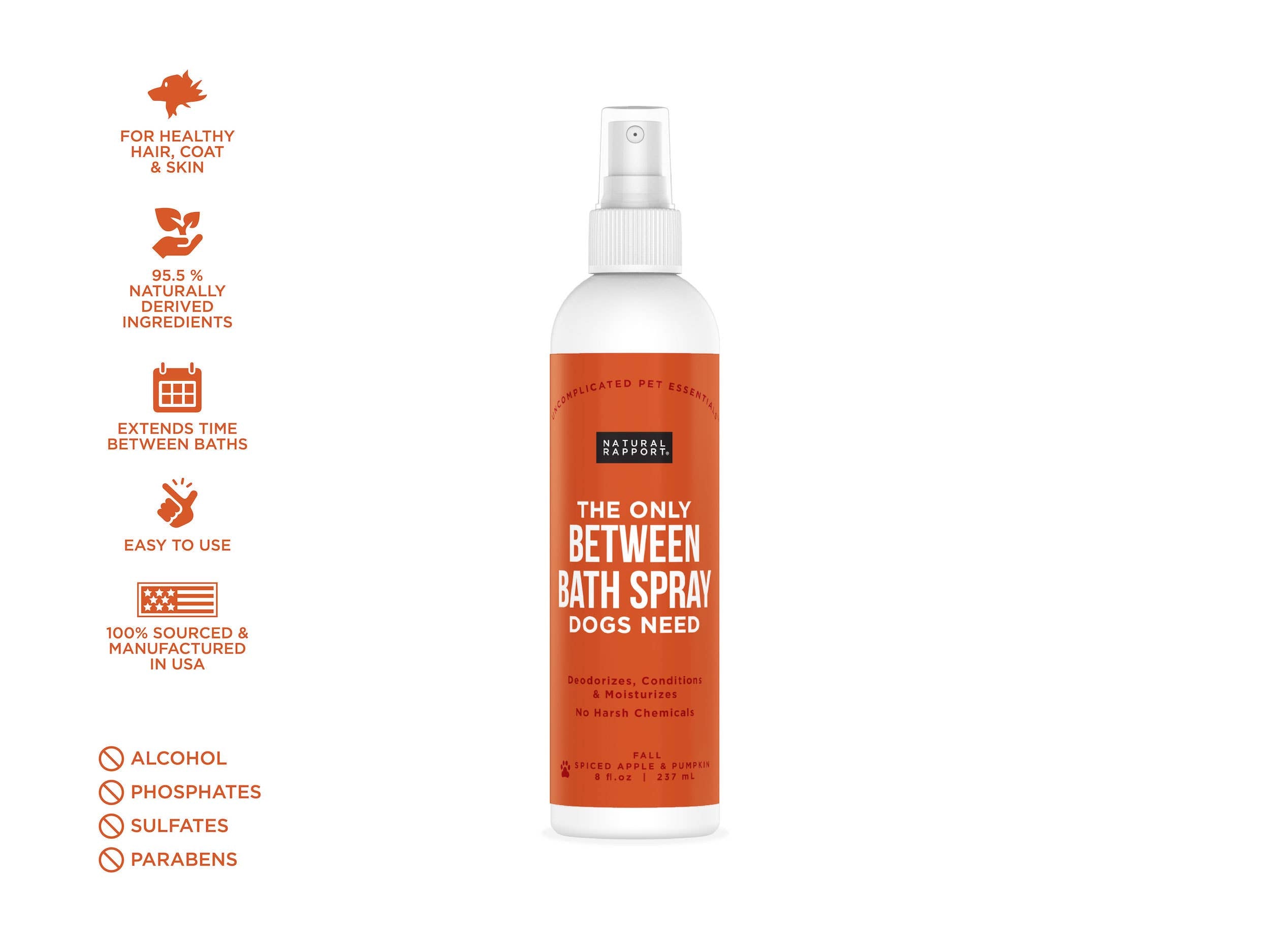 Natural Rapport - The Only Between Bath Spray Dogs Need - Apple & Pumpkin