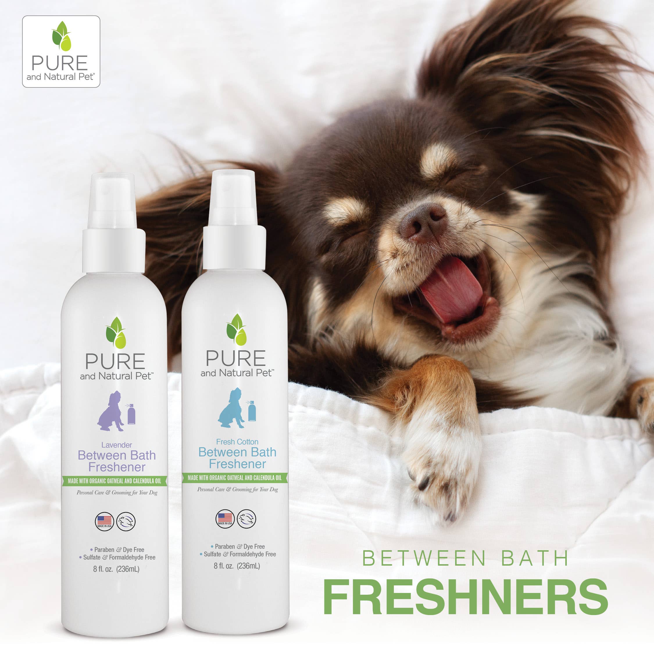 Pure and Natural Pet - Between Bath Freshener for Dogs - Fresh Cotton