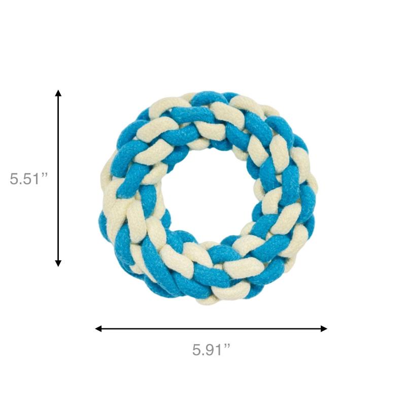 dimensions of the Blue and White Cotton Rope Circle Ring