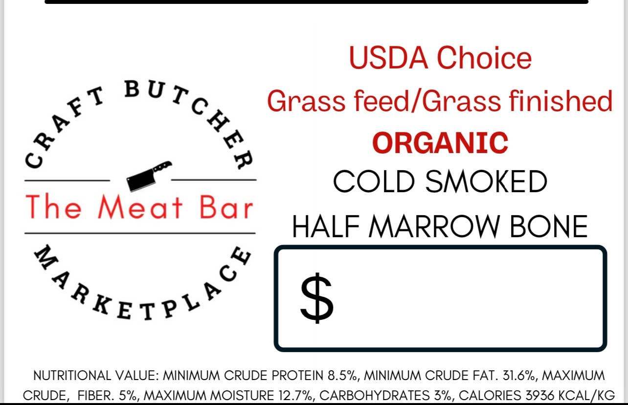 The Meat Bar Marketplace - Organic Cold Smoked Marrow Bones