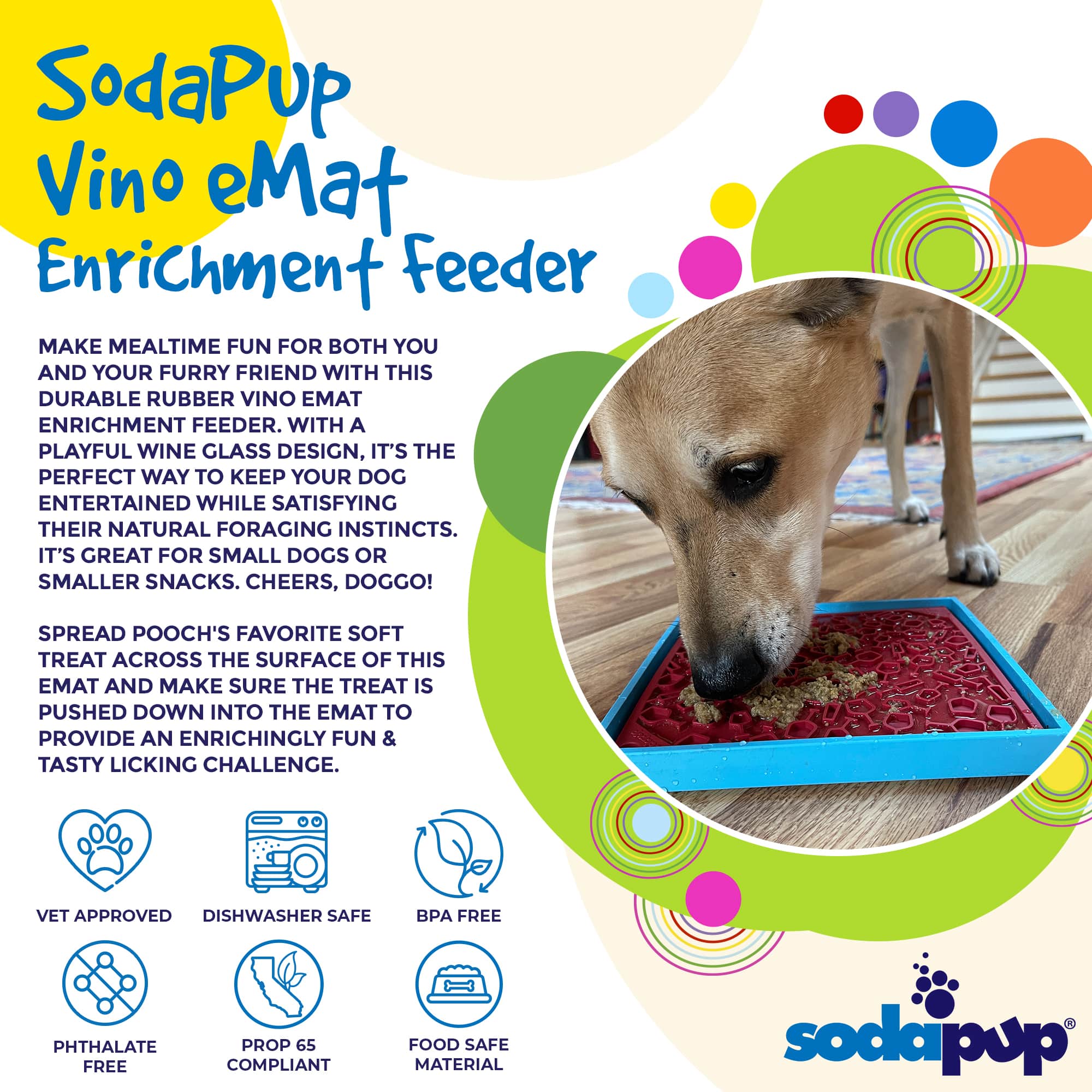 SodaPup Dog Toys - Vino Design eMat Enrichment Lick Mat