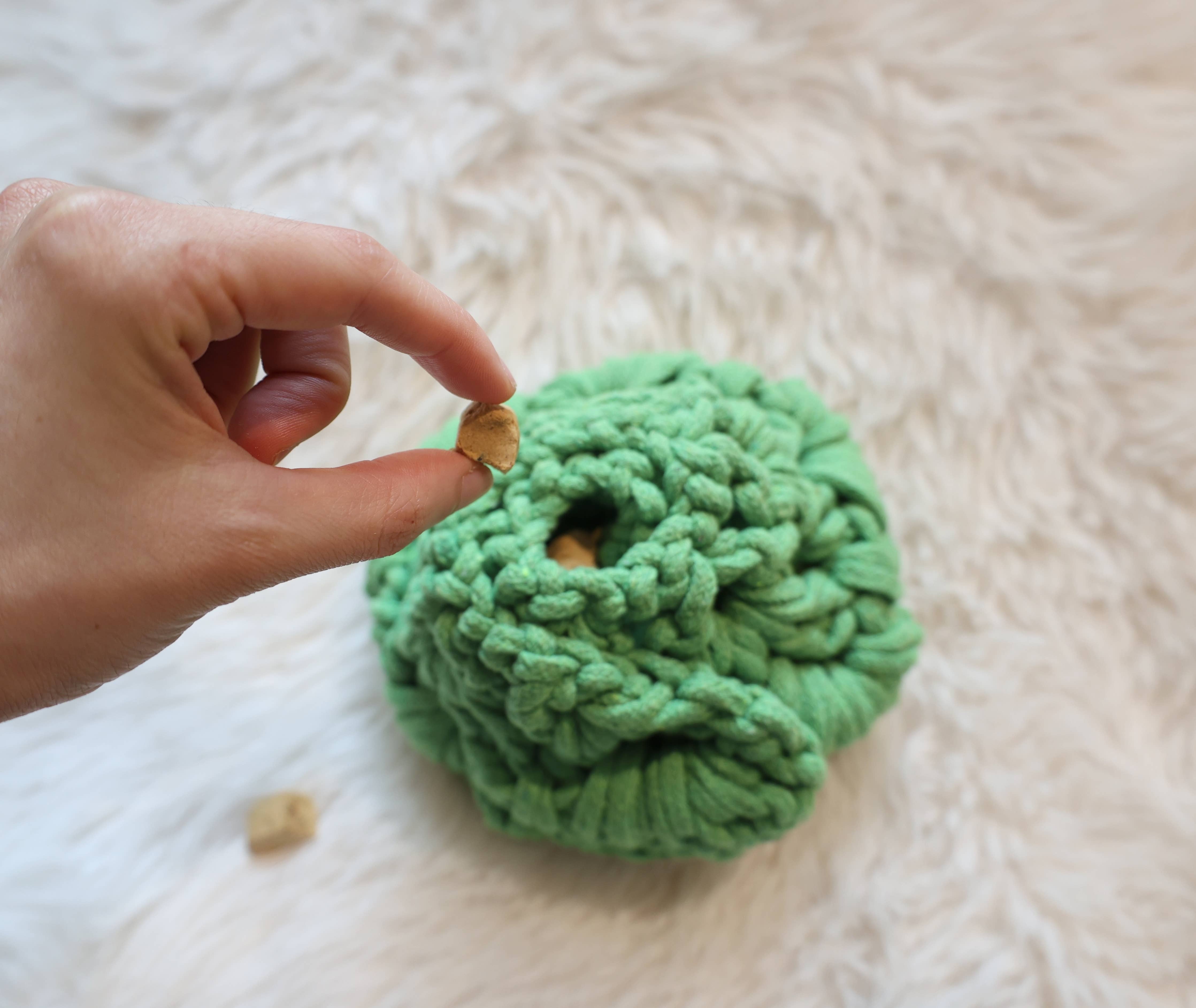 Monli Handcrafted Pet Toys - Cabbage Snuffle  Toy | Crochet Toy | Sustainable