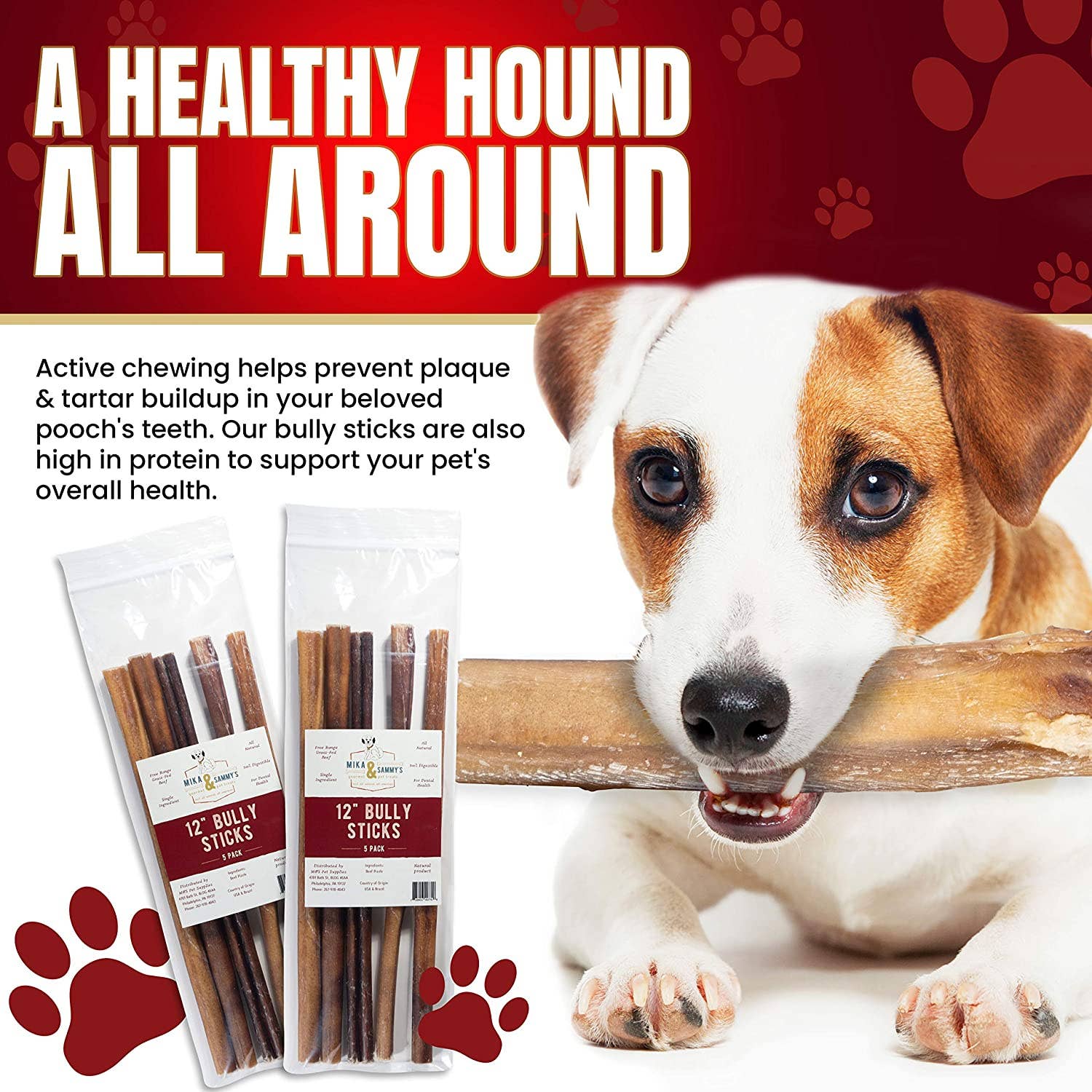 Mika and Sammy's Gourmet Pet Treats - Jumbo Bully Sticks