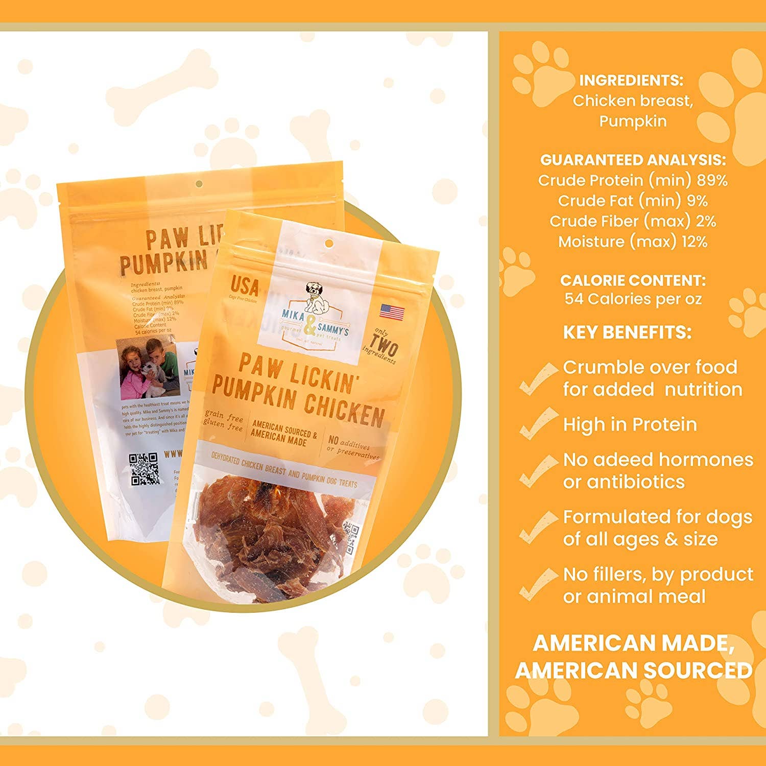 Mika and Sammy's Gourmet Pet Treats - Paw Lickin' Pumpkin Chicken