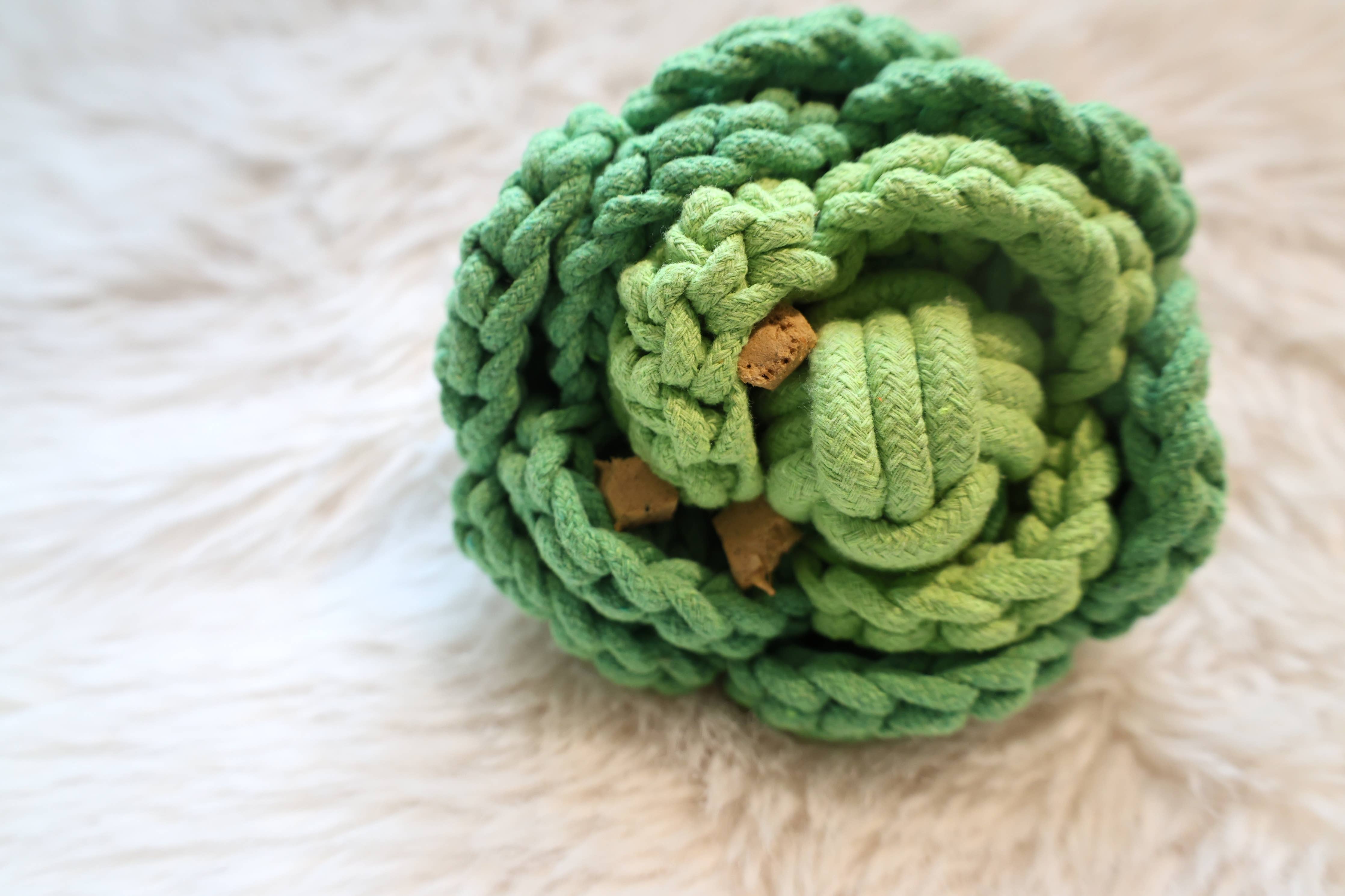 Monli Handcrafted Pet Toys - Cabbage Snuffle  Toy | Crochet Toy | Sustainable