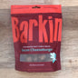 Red pouch of bacon cheeseburger Barkin' dog treats.