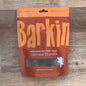 An orange pouch of oatmeal crumble flavor Barkin' dog treats.