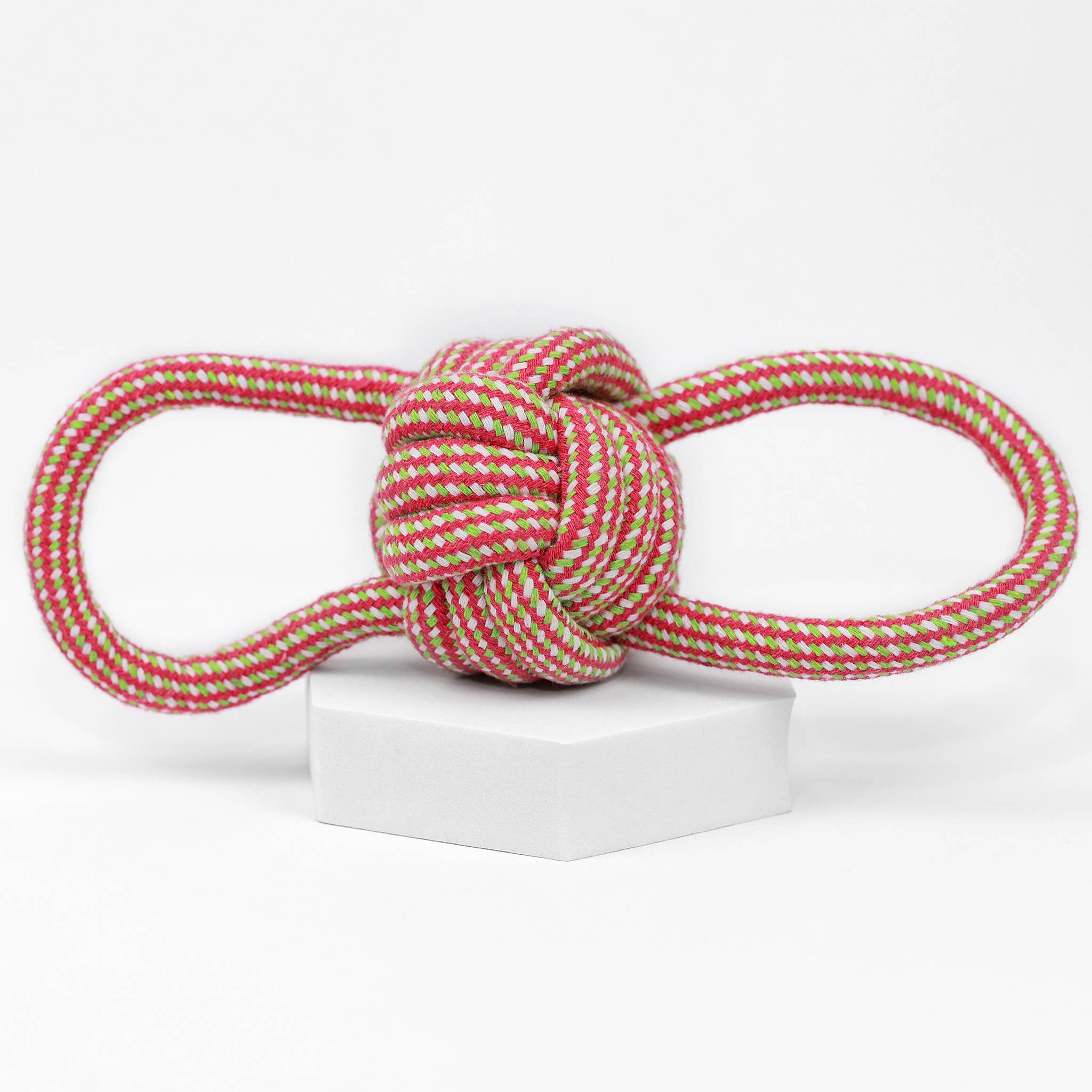 CSCORD International LLC - Pink and Green Tug Rope Toys | Handmade| Two Handles
