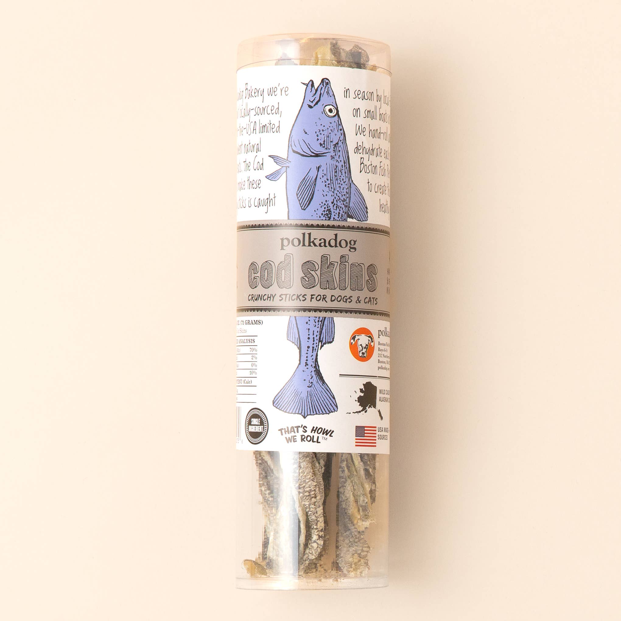 Polkadog - Cod Skins - 2.5oz Tube - Dog Treats