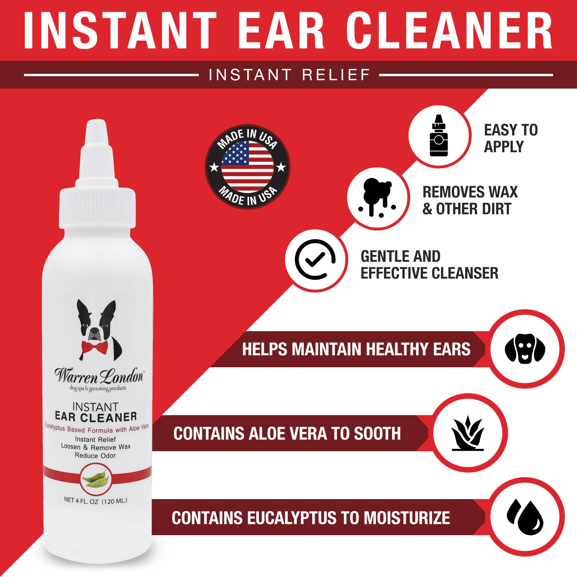 Warren London Dog Products - Instant Ear Cleaner
