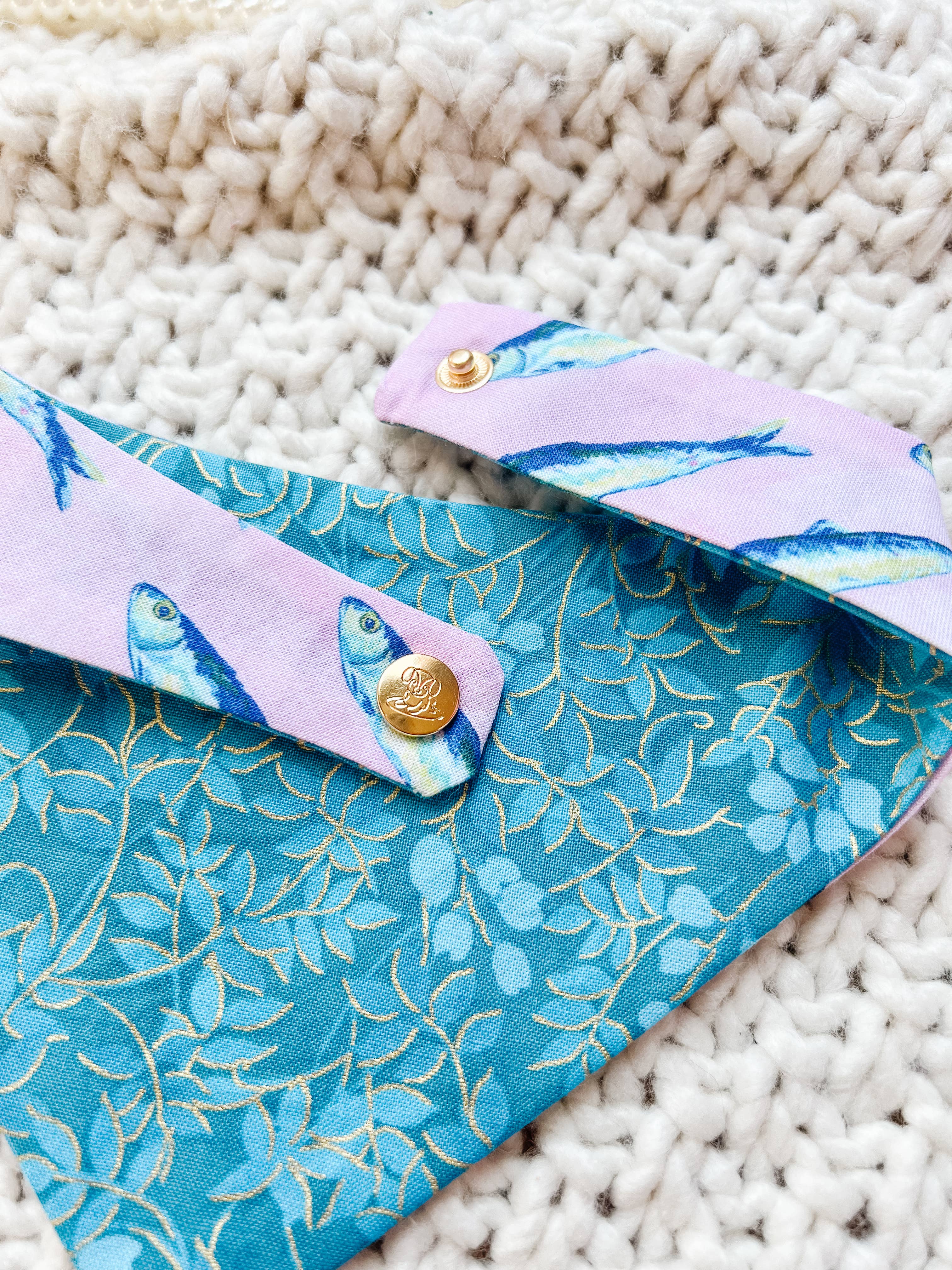 StellaLoo - Summer Beach Snap-On Dog Reversible Bandana, Cotton