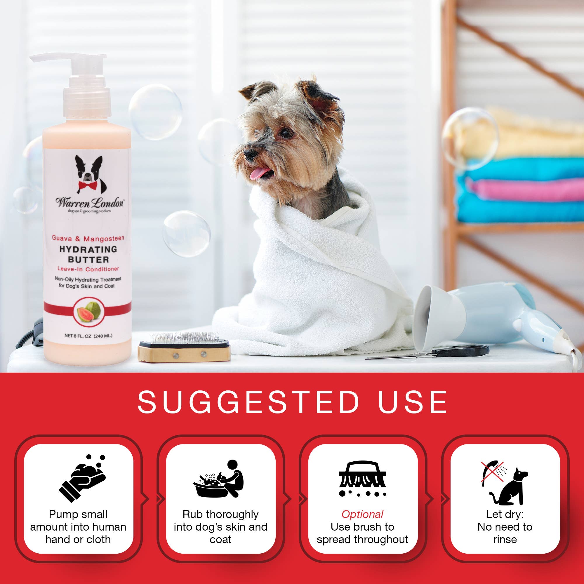 Warren London Dog Products - Hydrating Butter Leave-In Lotion - 3 Scents - 2 Sizes