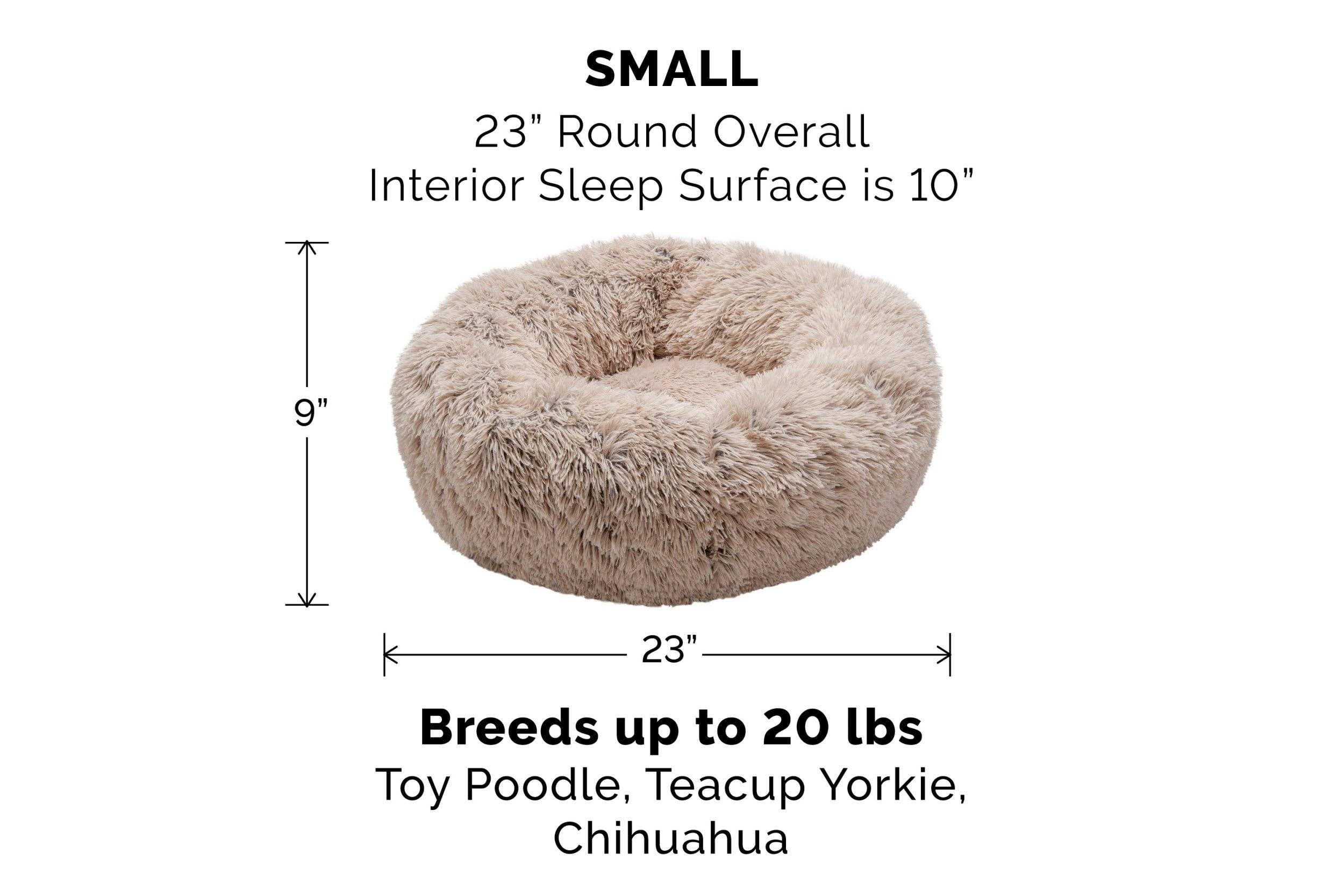 Calming Cuddler Long Fur Donut Dog Bed: Gray