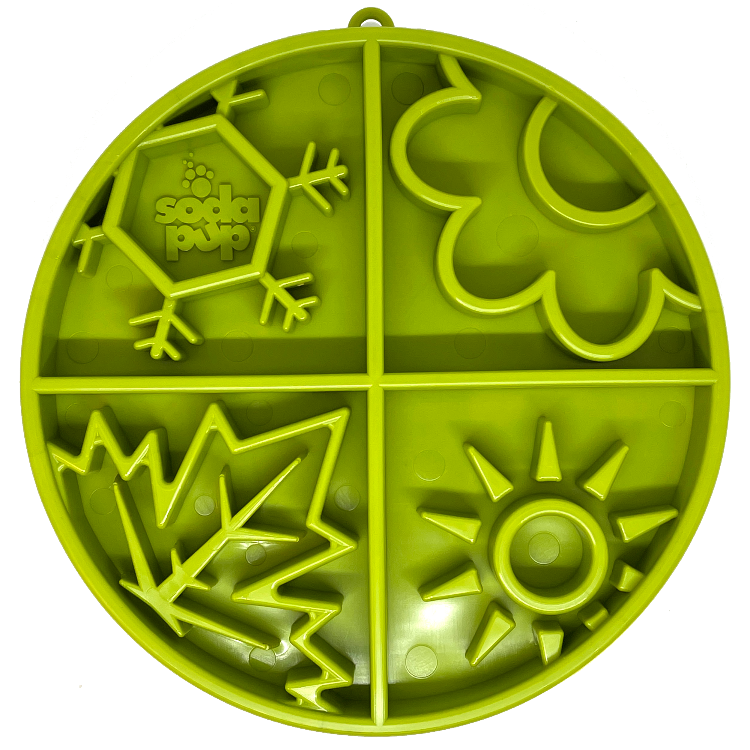 SodaPup Dog Toys - Four Seasons Design Shallow etRAY Enrichment Slow Feeder Bow