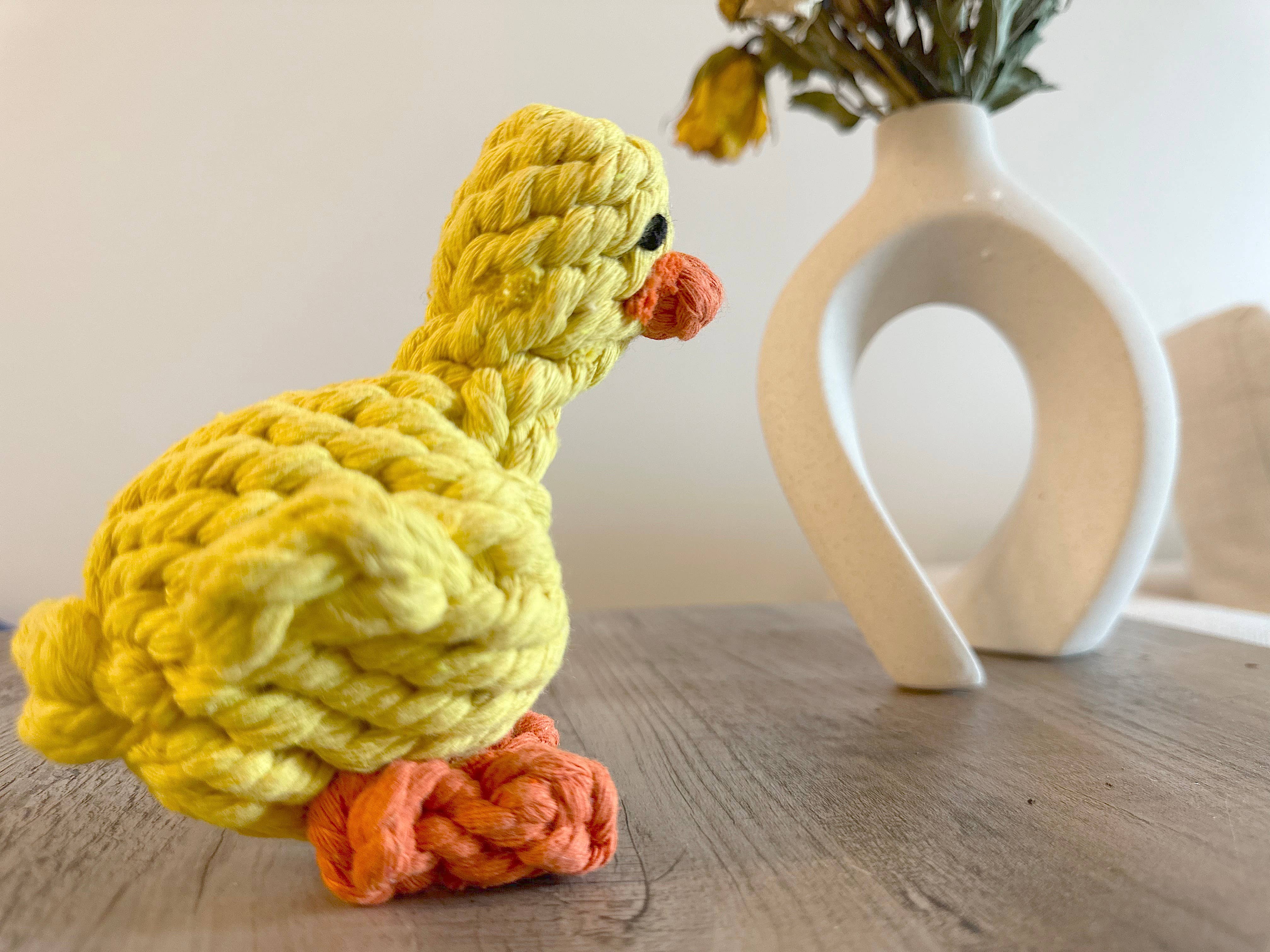 Handmade Sustainable Yellow Duck Rope Toys