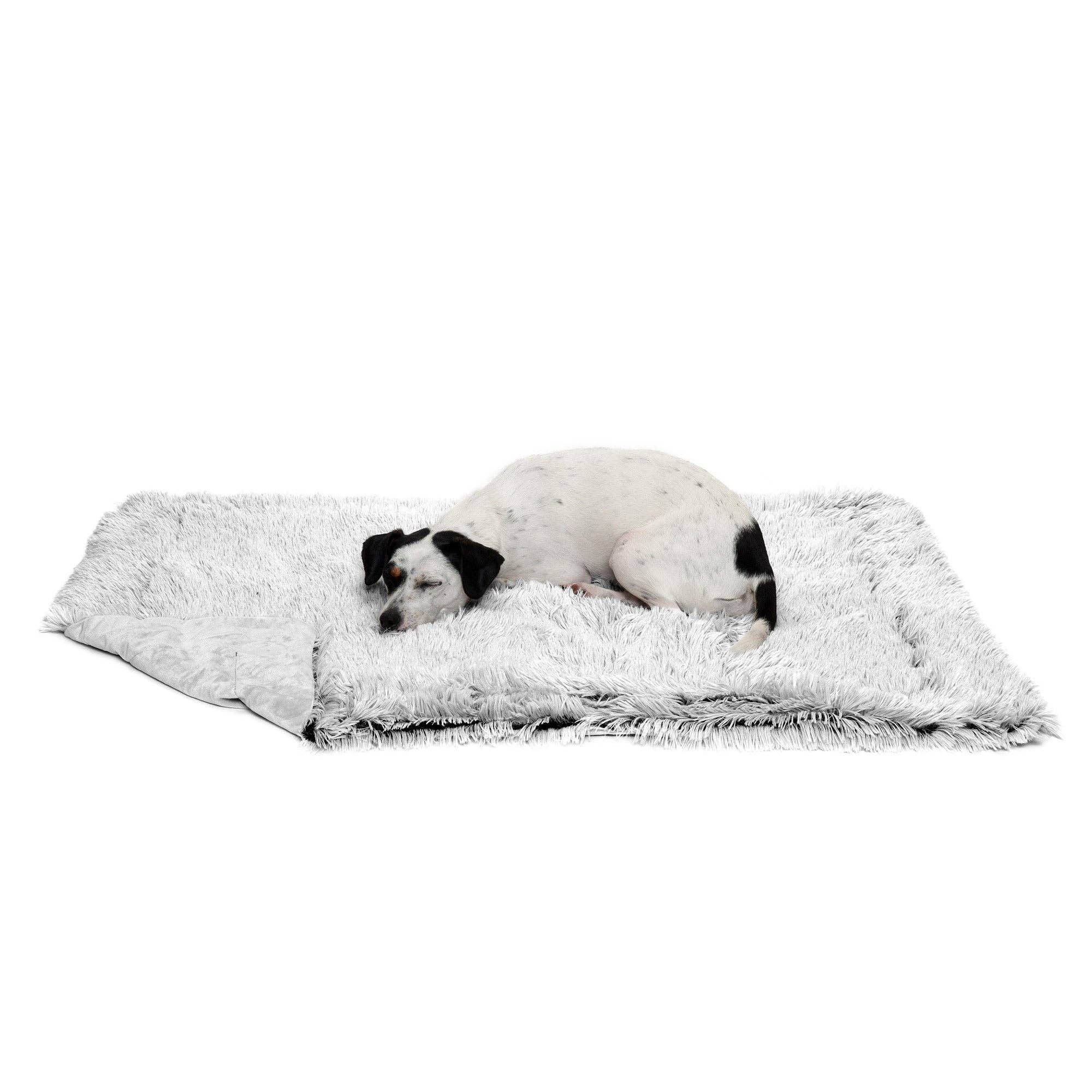 Long Fur & Velvet Pet Throw Blanket: Mist Gray / Extra Large