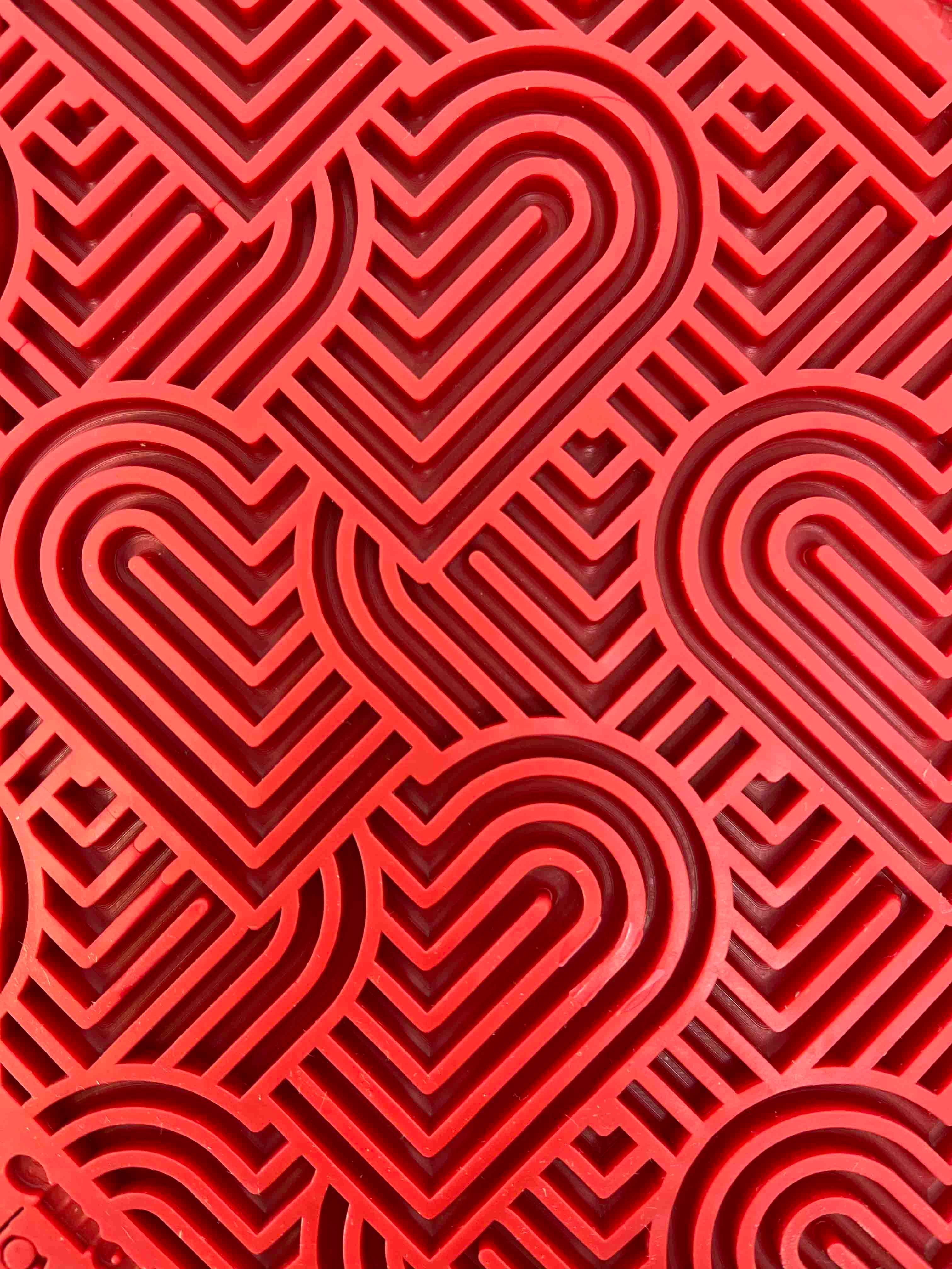 SodaPup - Heart Design "Love" Emat Enrichment Lick Mat - Red