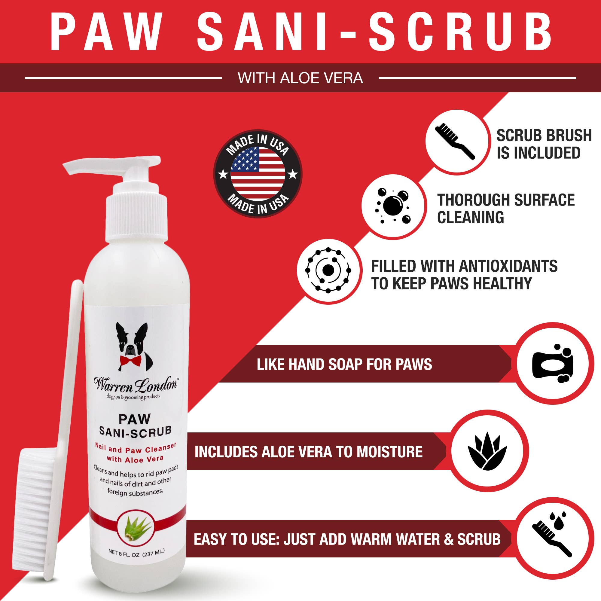 Warren London Dog Products - Paw Sani-Scrub - 2 Sizes